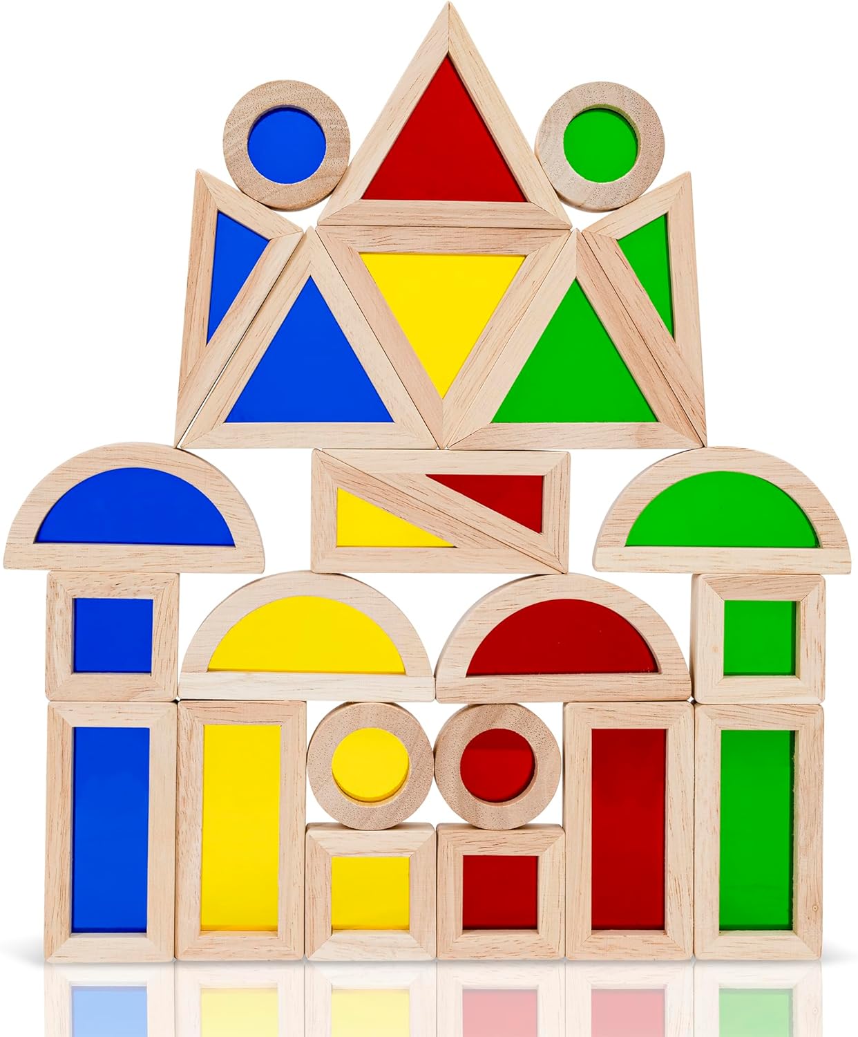 Wooden Building Blocks Set for Kids | 24pcs Geometry Wooden Blocks Enhancing Kid’s Creativity, Imagination, & Awareness of Colors | Educational Toy Creating Perfect Bond for Parents & Child! Wooden Building Blocks Set for Kids | 24pcs Geometry Wooden Blocks Enhancing Kid’s Creativity, Imagination, & Awareness of Colors | Educational Toy Creating Perfect Bond for Parents & Child!