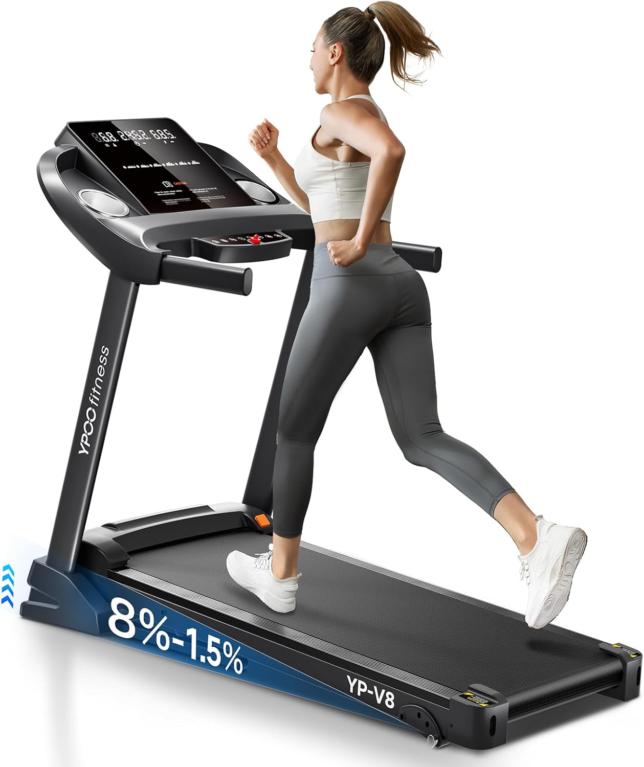 Treadmills for Home Use, Walking Pad Treadmill with Incline, Auto Foldable Treadmill for Home, 8.0 MPH Running Treadmill with Bluetooth Enabled, 300 lbs User Capacity Treadmills for Home Use, Walking Pad Treadmill with Incline, Auto Foldable Treadmill for Home, 8.0 MPH Running Treadmill with Bluetooth Enabled, 300 lbs User Capacity