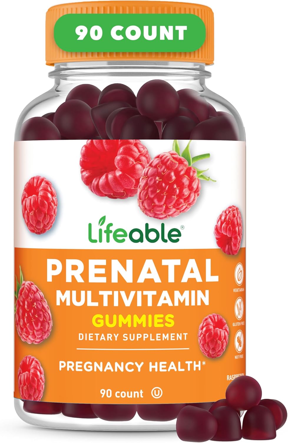Lifeable Prenatal Multivitamin with Iron and Choline | Great Tasting prenatal Vitamins for Women | Vegetarian Non-GMO prenatal Gummies | 90 Gummies Lifeable Prenatal Multivitamin with Iron and Choline | Great Tasting prenatal Vitamins for Women | Vegetarian Non-GMO prenatal Gummies | 90 Gummies