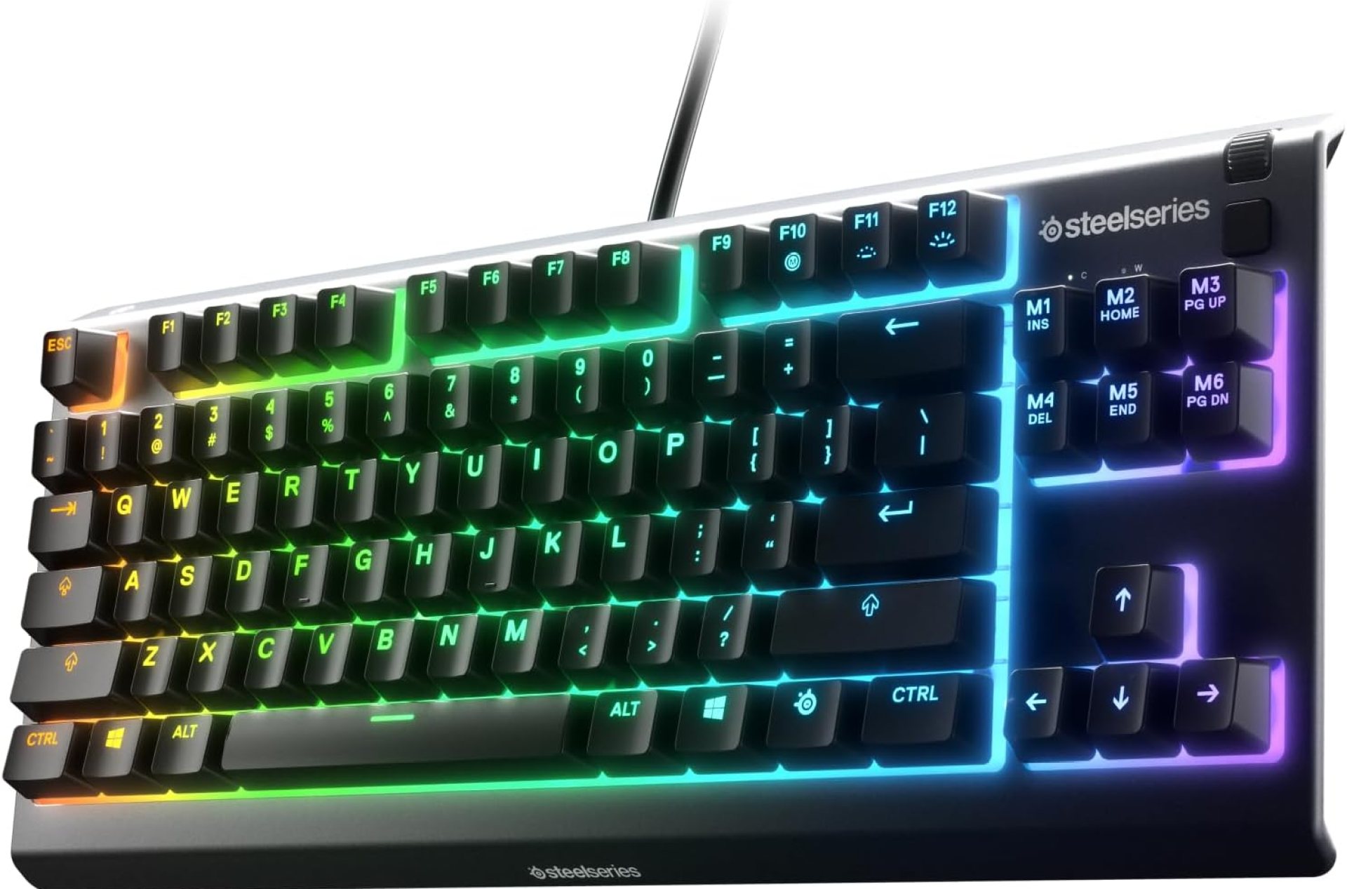 SteelSeries Apex 3 TKL RGB Gaming Keyboard – Tenkeyless Compact Form Factor – 8-Zone RGB Illumination – IP32 Water & Dust Resistant – Whisper Quiet Gaming Switch – Gaming Grade Anti-Ghosting,Black SteelSeries Apex 3 TKL RGB Gaming Keyboard – Tenkeyless Compact Form Factor – 8-Zone RGB Illumination – IP32 Water & Dust Resistant – Whisper Quiet Gaming Switch – Gaming Grade Anti-Ghosting,Black