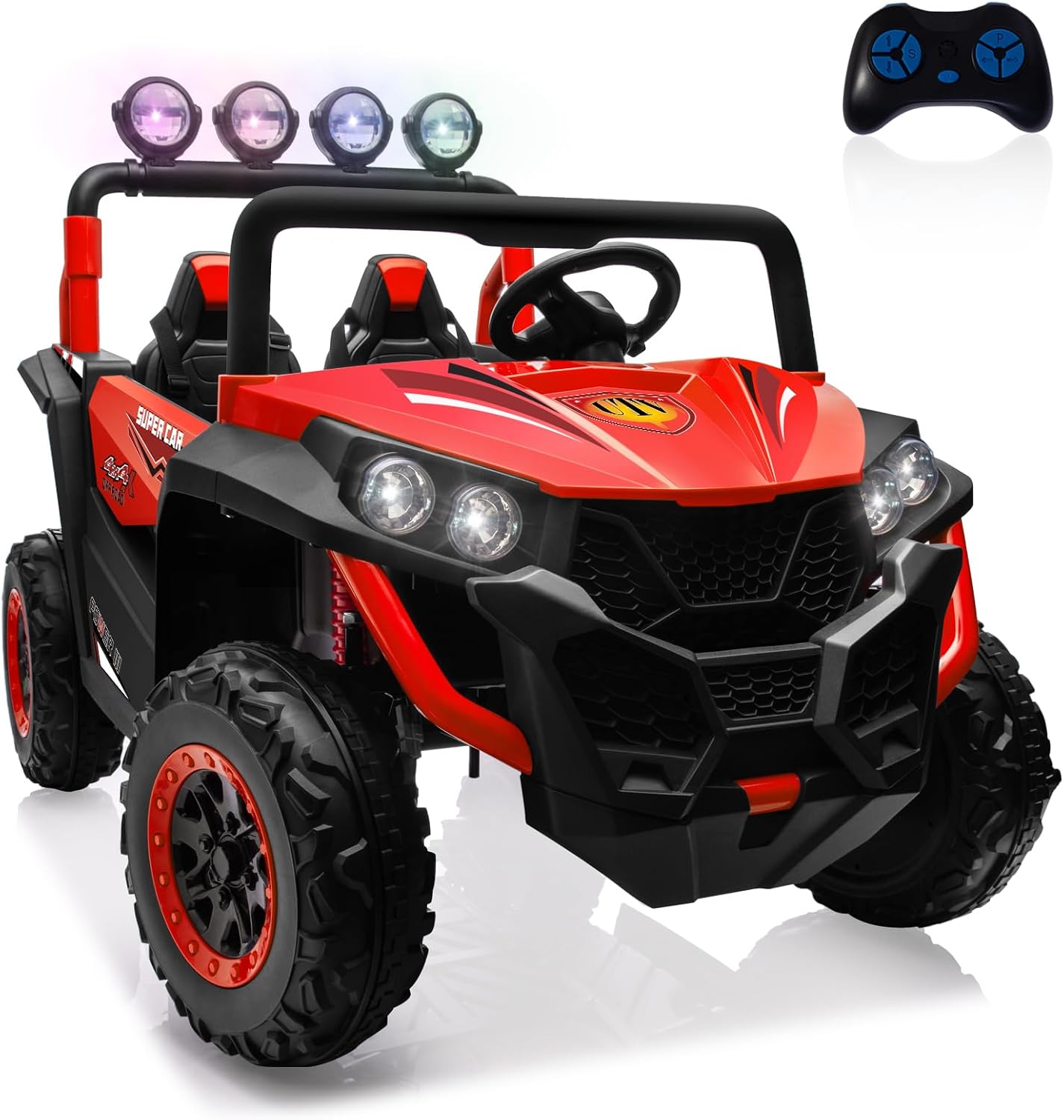 OTTARO 2 Seater Ride on Car Truck,24V Electric Vehicle Car for Kids 3-8 Years,200W Motors,4 Shock Absorbers, Music Play,Bright Light, Remote Control(Red) OTTARO 2 Seater Ride on Car Truck,24V Electric Vehicle Car for Kids 3-8 Years,200W Motors,4 Shock Absorbers, Music Play,Bright Light, Remote Control(Red)