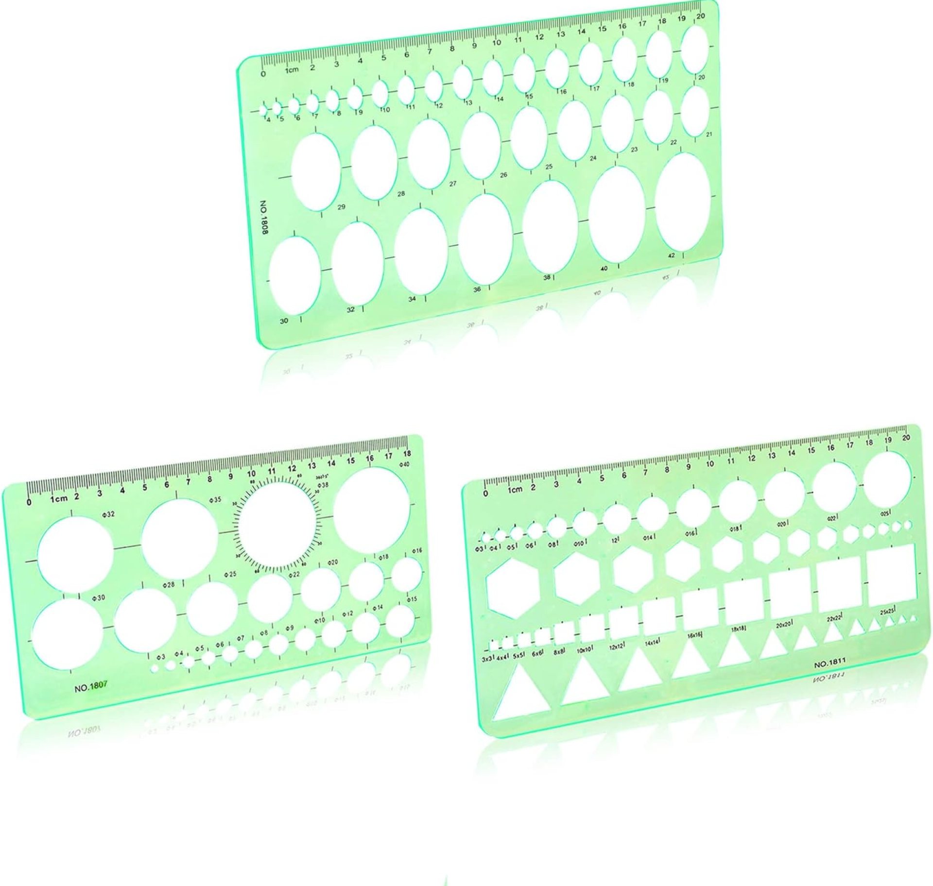 3PCS Circle Template,Plastic Circle Stencils, Geometric Circle Template for Drawing, Elliptical for Stencil Ruler School Office Supplies(Green) 3PCS Circle Template,Plastic Circle Stencils, Geometric Circle Template for Drawing, Elliptical for Stencil Ruler School Office Supplies(Green)