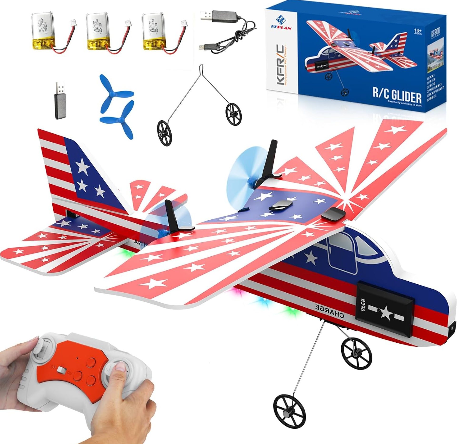 RC Plane,2.4GHZ Remote Control Airplane with Lights,2CH RTF RC Airplane Glider Toys with 3 Batteries for Adults Kids Beginners Boys Girls RC Plane,2.4GHZ Remote Control Airplane with Lights,2CH RTF RC Airplane Glider Toys with 3 Batteries for Adults Kids Beginners Boys Girls