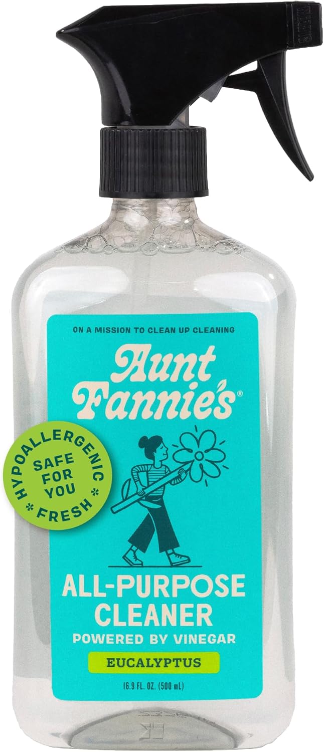 Aunt Fannie’s All Purpose Household Cleaner, Multi-surface Spray, Powered by Vinegar for Kitchen, Bath, Windows and Countertops, Eucalyptus Scent (Pack of 1) Aunt Fannie’s All Purpose Household Cleaner, Multi-surface Spray, Powered by Vinegar for Kitchen, Bath, Windows and Countertops, Eucalyptus Scent (Pack of 1)