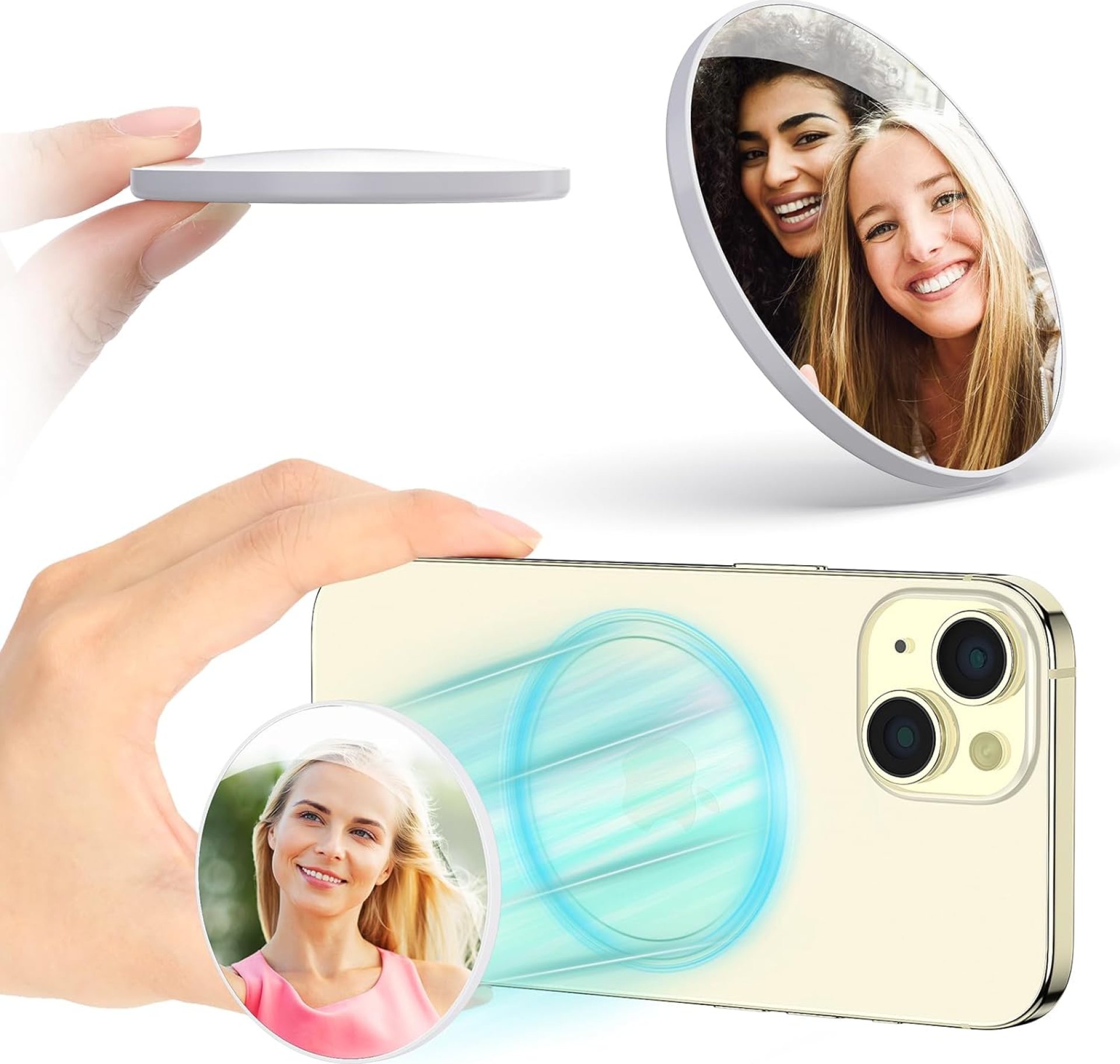 VRIG Magnetic Selfie Mirror for Back Camera,Convex Mirror for Magsafe Compatible with iPhone 16 15 14 13 12 Pro Max Plus,MagSafe Case & All Phones for Selfies & Vlogging & Streaming VRIG Magnetic Selfie Mirror for Back Camera,Convex Mirror for Magsafe Compatible with iPhone 16 15 14 13 12 Pro Max Plus,MagSafe Case & All Phones for Selfies & Vlogging & Streaming