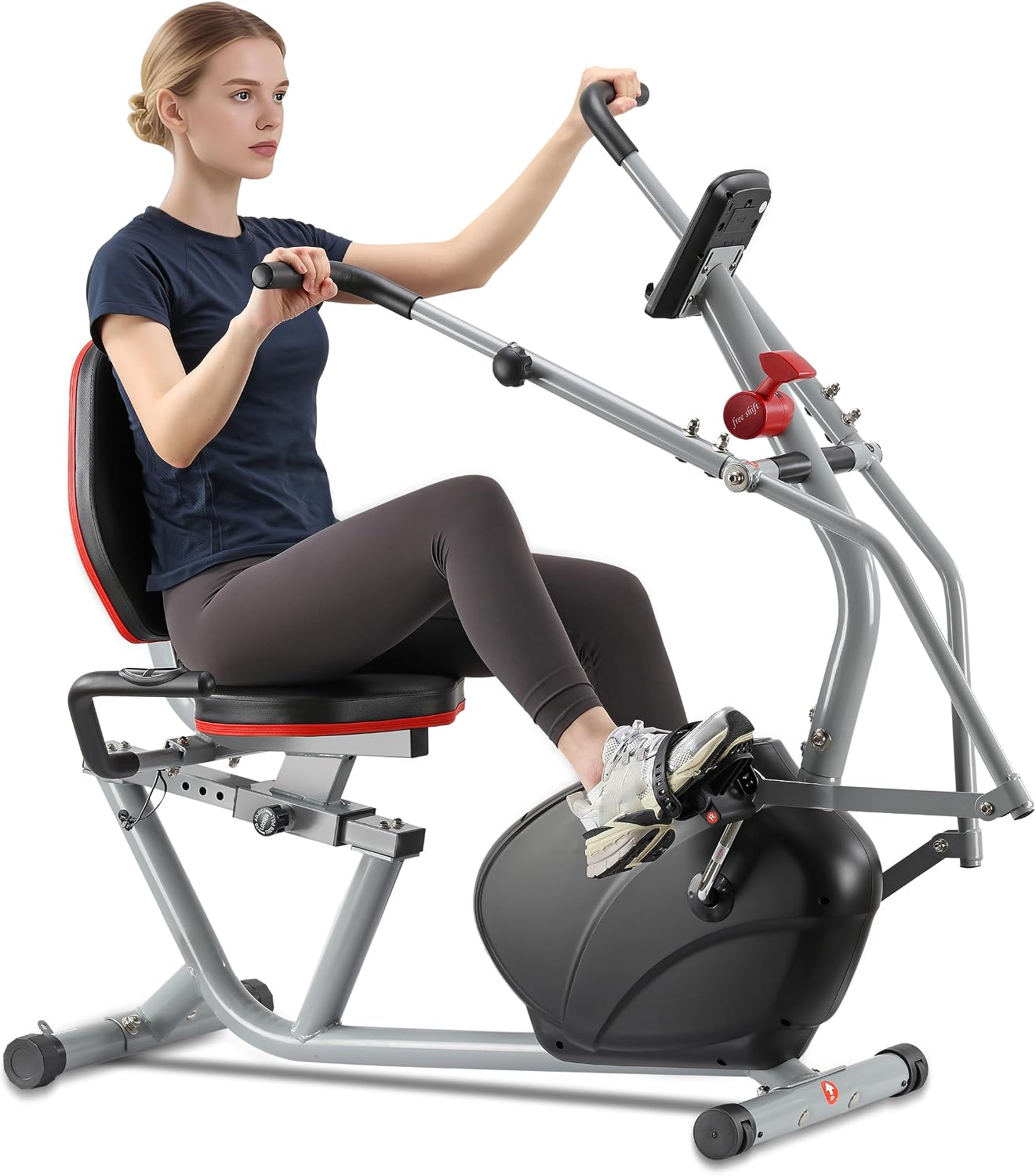 ECHANFIT Recumbent Exercise Bike with Arm Exerciser for Home – Elliptical Recumbent Cross Trainer with Backlit Display, Pulse Sensor, 8-Level Magnetic Resistance, 380LBS Weight Capacity ECHANFIT Recumbent Exercise Bike with Arm Exerciser for Home – Elliptical Recumbent Cross Trainer with Backlit Display, Pulse Sensor, 8-Level Magnetic Resistance, 380LBS Weight Capacity