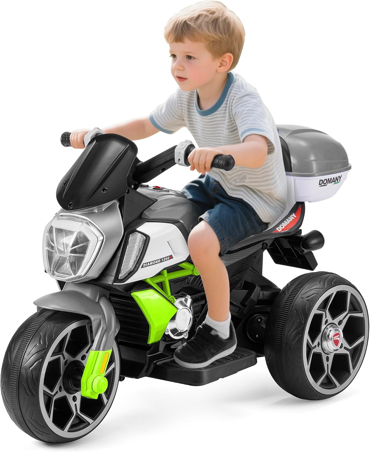 6V Kids Electric Motorcycle, 3 Wheels Ride on Motorbike for Boys Girls Ages 3-8, Connect with Phone, Electric Toy Motorcycle with Headlight, Horn, Music, MP3, USB, Gift for Kids (Blue) 6V Kids Electric Motorcycle, 3 Wheels Ride on Motorbike for Boys Girls Ages 3-8, Connect with Phone, Electric Toy Motorcycle with Headlight, Horn, Music, MP3, USB, Gift for Kids (Blue)
