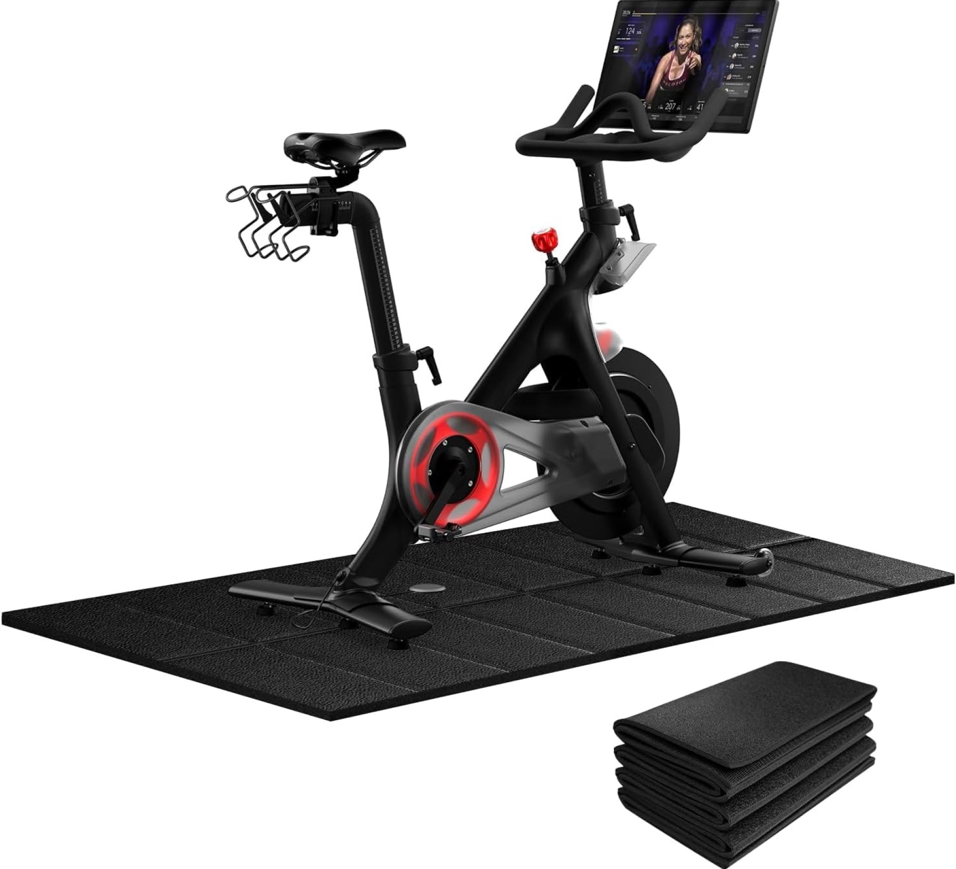 Bike Mat Compatible with Peloton Bikes, Treadmill Mat, Ellipticals, 63“ × 30”, Heavy-Duty, Non-Slip Mat for Exercise Bike, 1/4″ Thick, Under Mat Protect Hardwood Floor Carpet Bike Mat Compatible with Peloton Bikes, Treadmill Mat, Ellipticals, 63“ × 30”, Heavy-Duty, Non-Slip Mat for Exercise Bike, 1/4″ Thick, Under Mat Protect Hardwood Floor Carpet