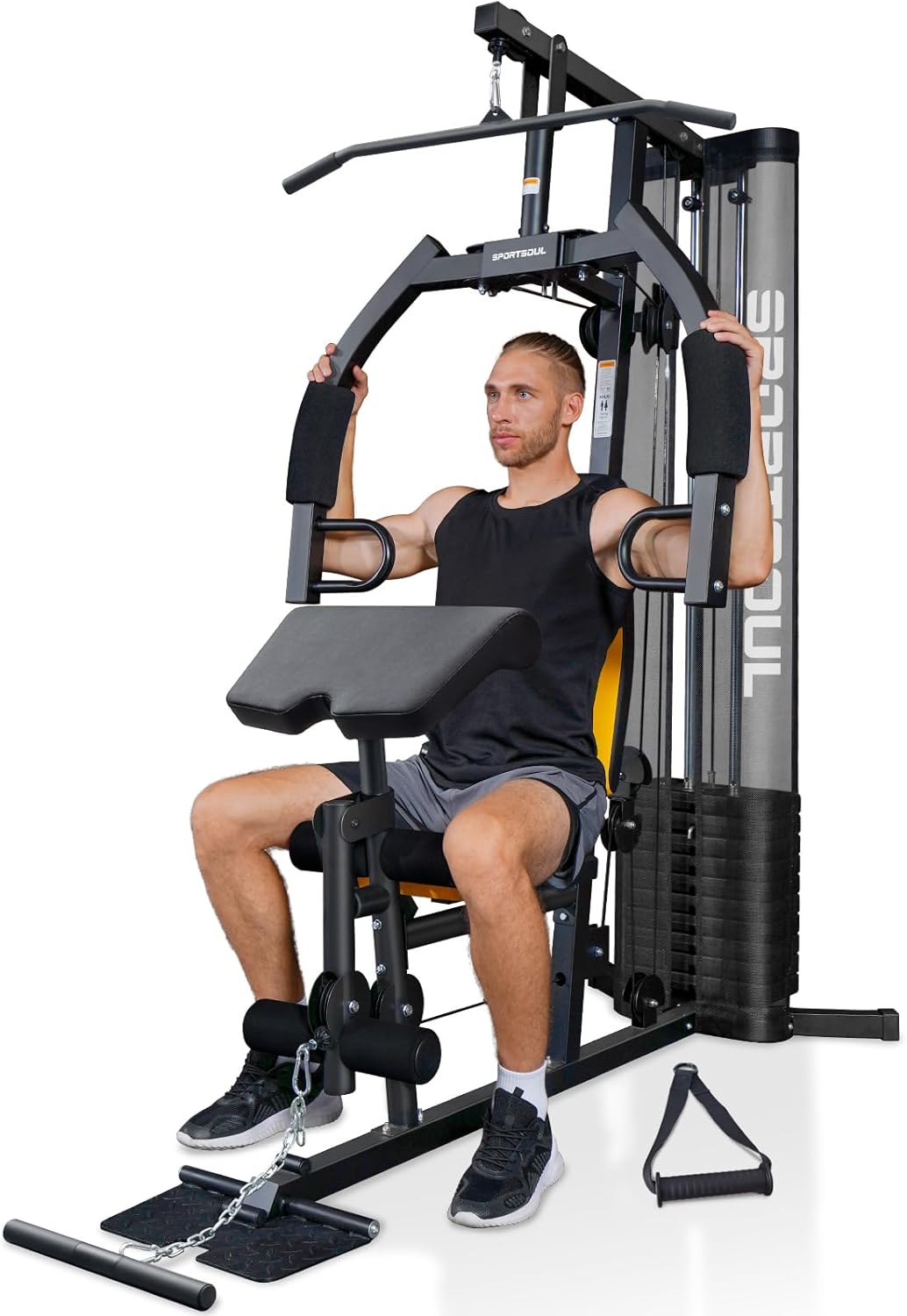 Home Gym, Multifunctional Home Gym Workout Equipment, 6 Workout Stations with 125LBS Weight Stack, Total Gym Exercise and Training Equipment, Home Gym System for Full Body Training Home Gym, Multifunctional Home Gym Workout Equipment, 6 Workout Stations with 125LBS Weight Stack, Total Gym Exercise and Training Equipment, Home Gym System for Full Body Training