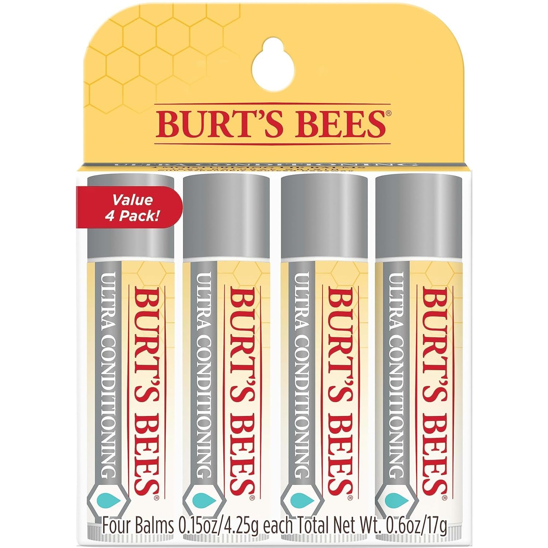 Burt’s Bees Lip Balm, Moisturizing Lip Care, 100% Natural Origin, Ultra Conditioning with Shea, Cocoa & Kokum Butter (4 Pack) Burt’s Bees Lip Balm, Moisturizing Lip Care, 100% Natural Origin, Ultra Conditioning with Shea, Cocoa & Kokum Butter (4 Pack)