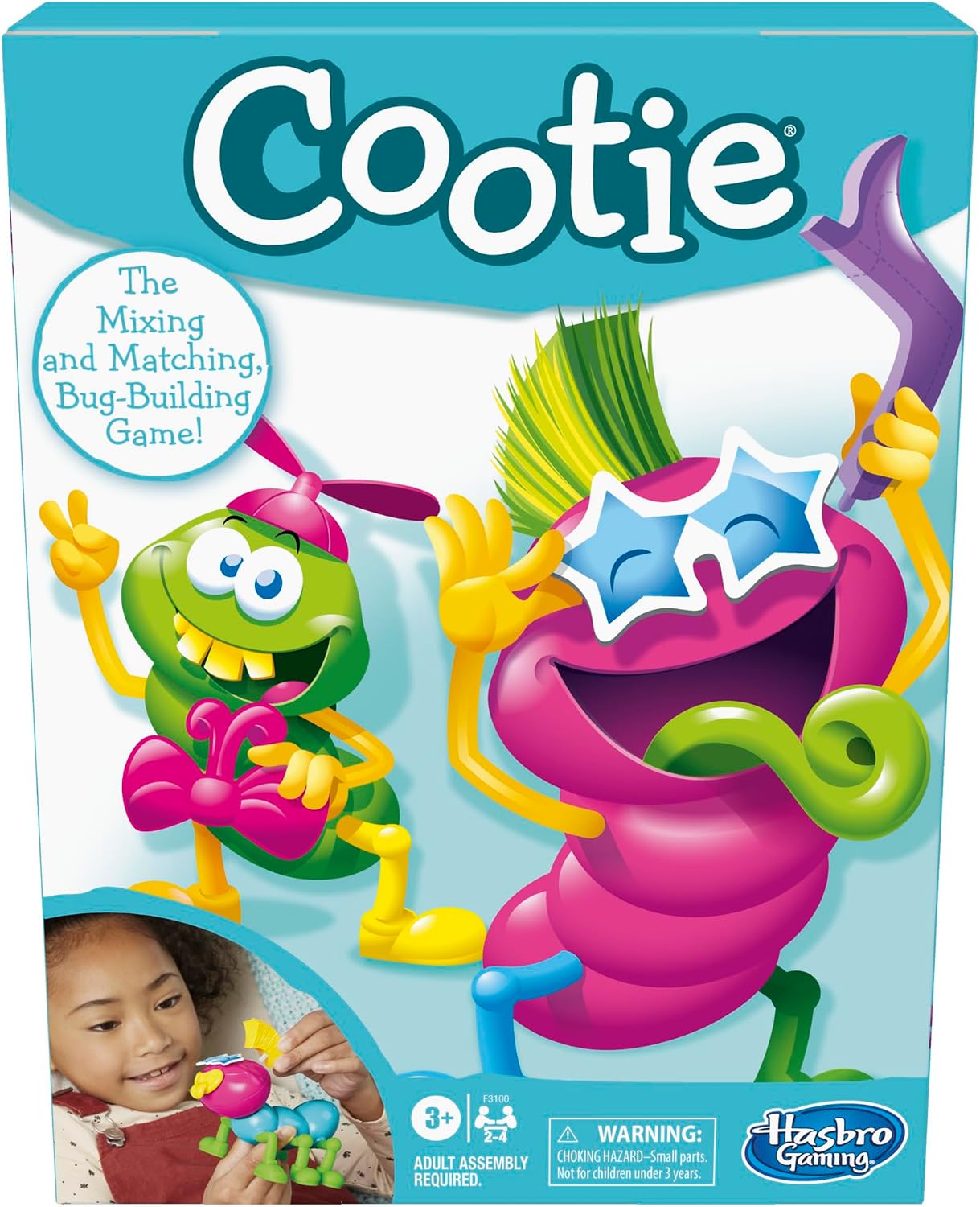 Hasbro Gaming Cootie Mixing and Matching Bug-Building Game | 2-4 Players | Easy Preschool Board Games | Back to School Gifts for Kids | Ages 3+ Hasbro Gaming Cootie Mixing and Matching Bug-Building Game | 2-4 Players | Easy Preschool Board Games | Back to School Gifts for Kids | Ages 3+