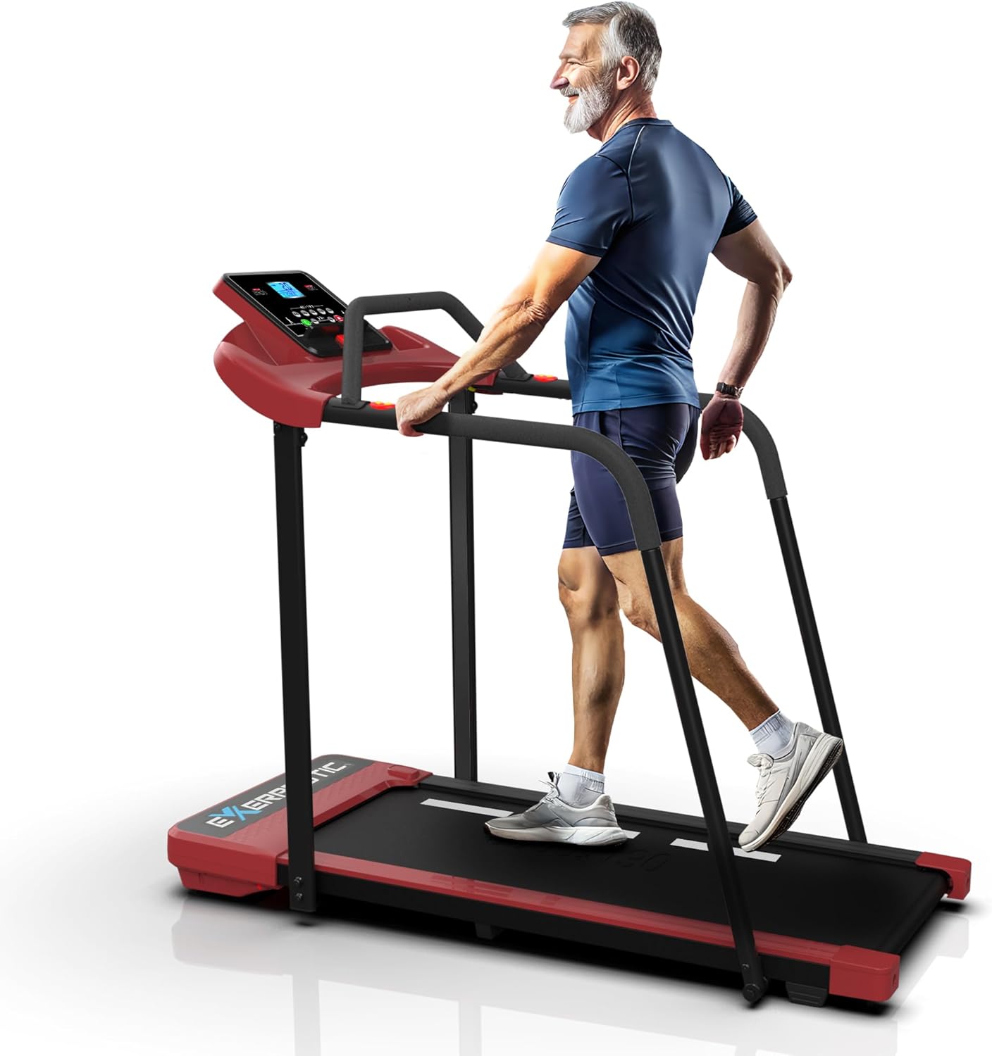 Senior Fitness Treadmill, 400 lb Capacity, Safe Design with Full-Length Rails, Low Step-Up Height, 0.2–4 MPH Motorized Walking Treadmill for Elderly, Recovery & Home Exercise Senior Fitness Treadmill, 400 lb Capacity, Safe Design with Full-Length Rails, Low Step-Up Height, 0.2–4 MPH Motorized Walking Treadmill for Elderly, Recovery & Home Exercise