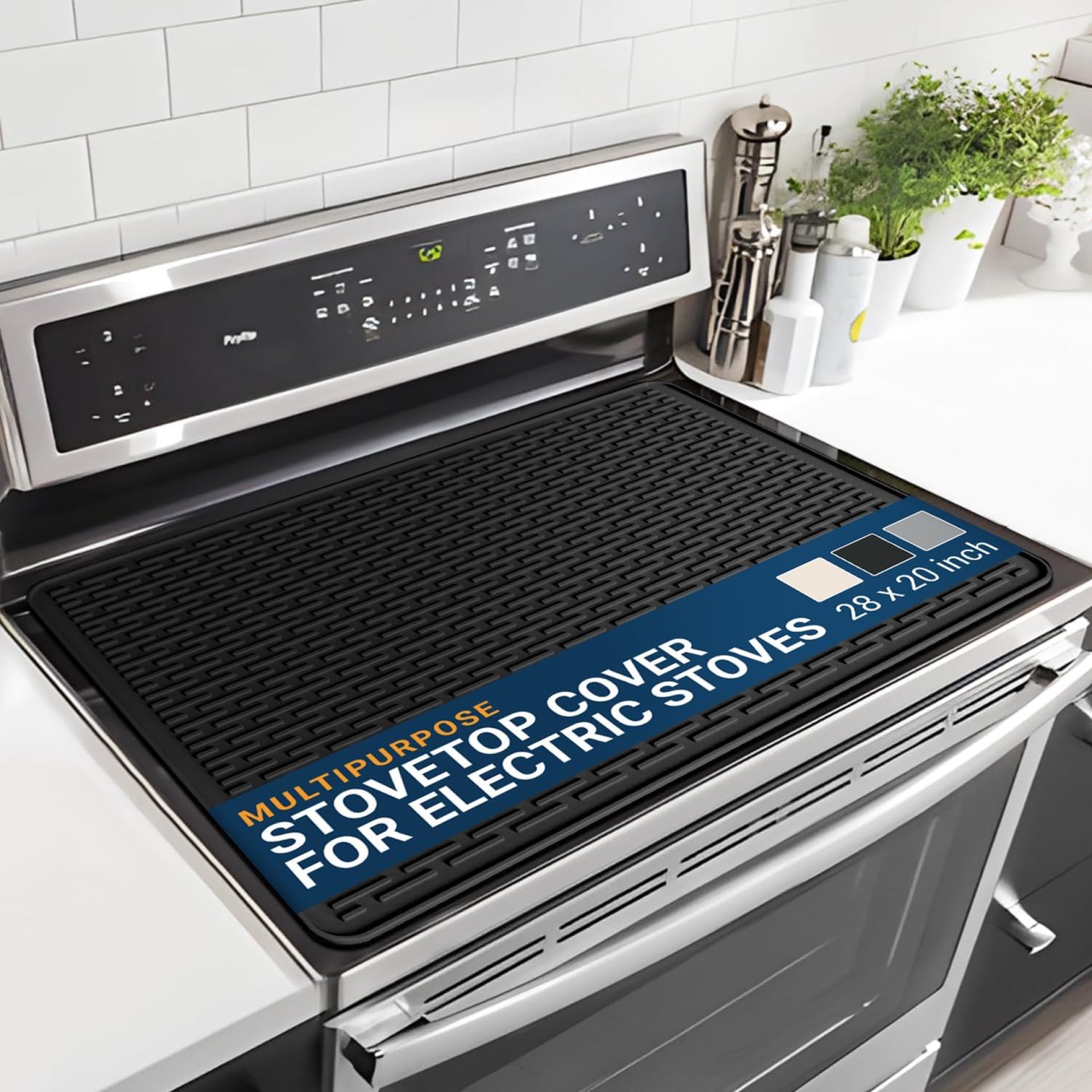 Thick Stove Top Cover for Electric Stove (28 x 20 Inch) Silicone Flat Range Mat for Glass Cooktop, Heat-Resistant Induction Protector Covers for Stovetop, Silicon Oven Topcover Protectors – Black Thick Stove Top Cover for Electric Stove (28 x 20 Inch) Silicone Flat Range Mat for Glass Cooktop, Heat-Resistant Induction Protector Covers for Stovetop, Silicon Oven Topcover Protectors – Black