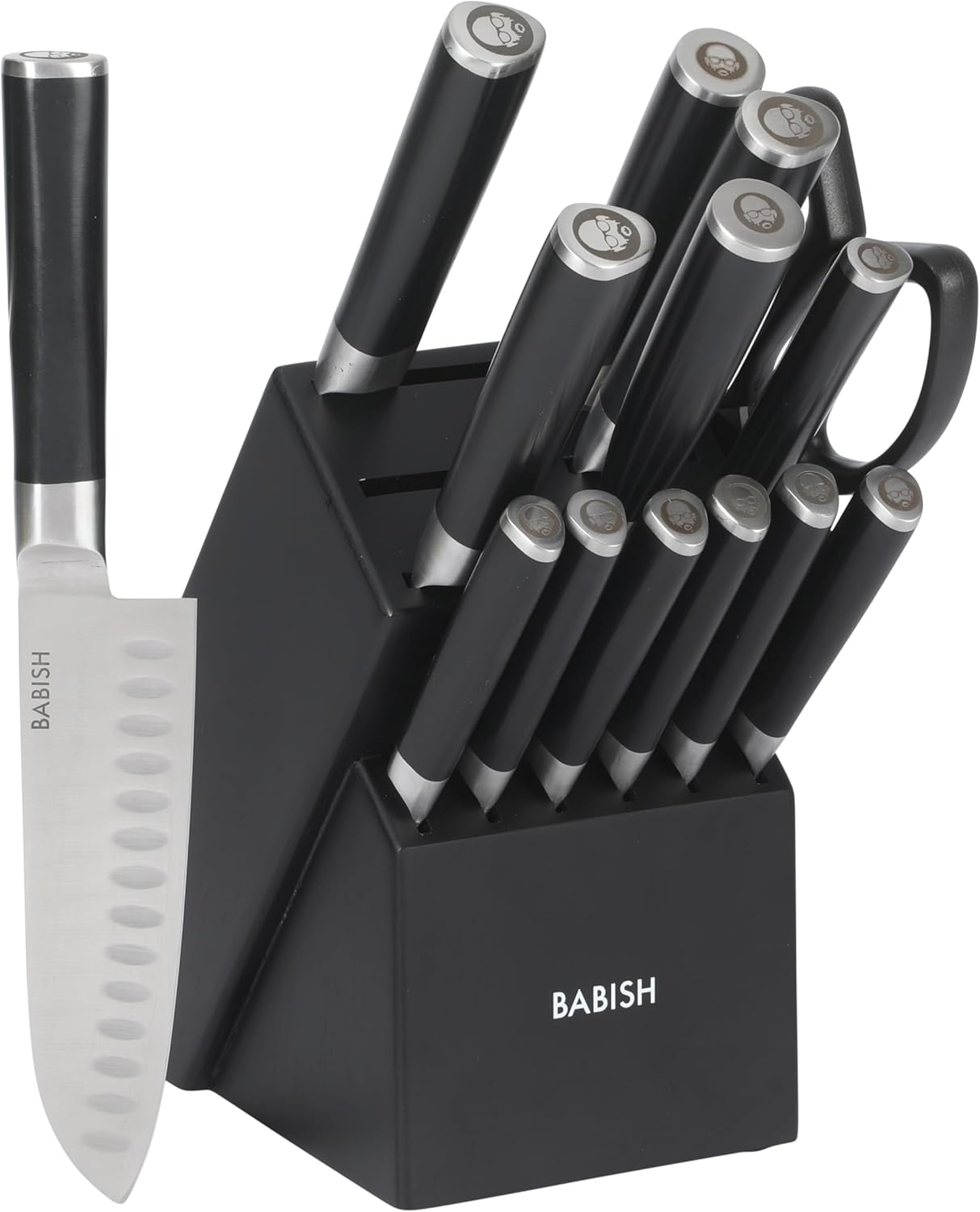 Babish High-Carbon 1.4116 German Steel 15 Piece Full Tang Forged Cutlery Kitchen Knife Block Set – Black Babish High-Carbon 1.4116 German Steel 15 Piece Full Tang Forged Cutlery Kitchen Knife Block Set – Black