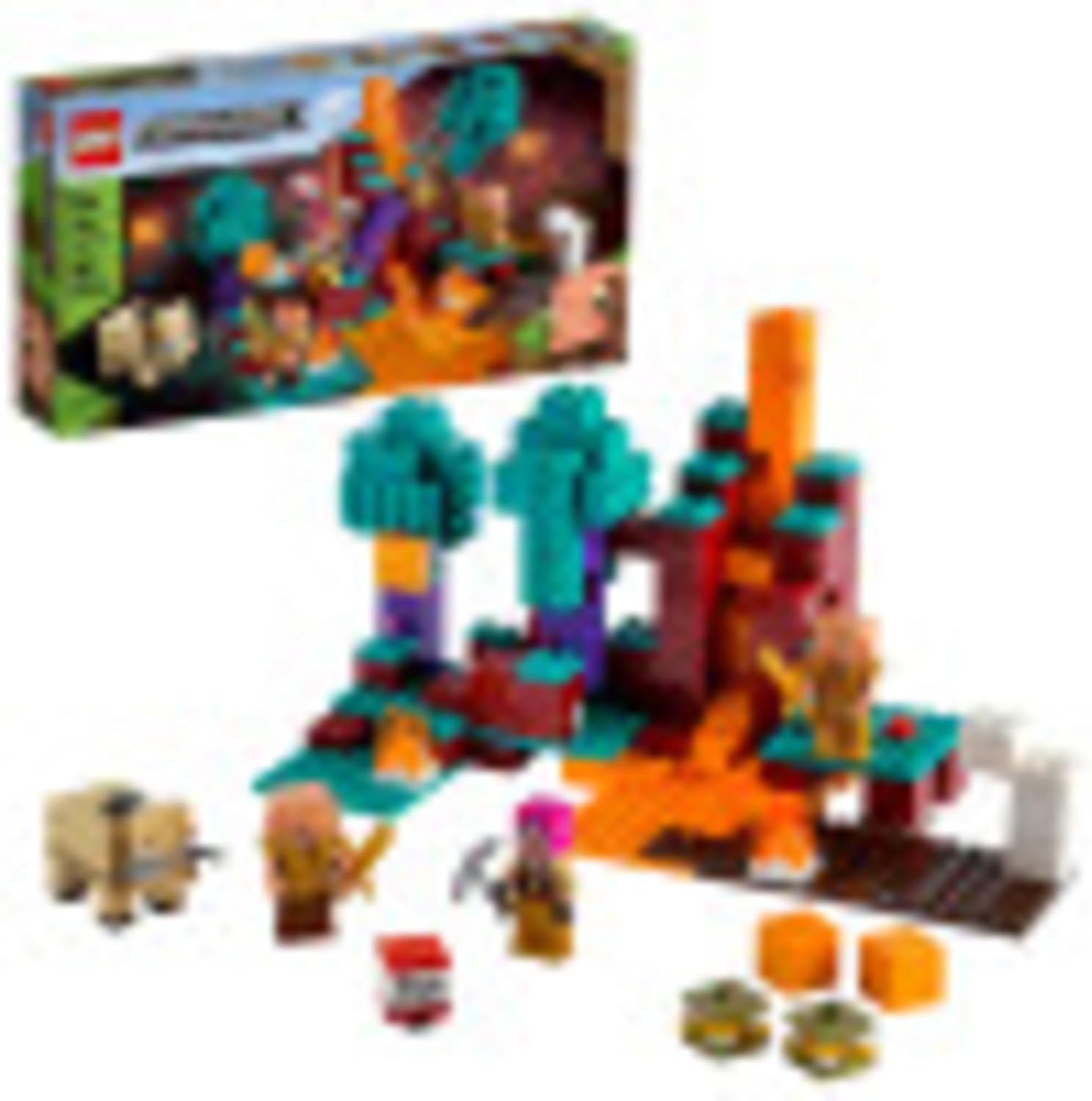 LEGO Minecraft The Warped Forest 21168 Hands-on Minecraft Nether Creative Playset; Fun Warped Forest Building Toy Featuring Huntress, Piglin and Hoglin (287 Pieces) LEGO Minecraft The Warped Forest 21168 Hands-on Minecraft Nether Creative Playset; Fun Warped Forest Building Toy Featuring Huntress, Piglin and Hoglin (287 Pieces)