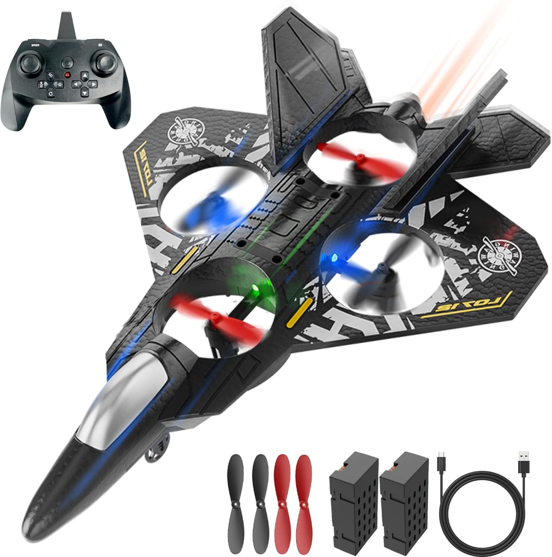 BEZGAR RC Plane, 2.4GHZ Drones for Kids | Remote Control Airplane, RC Helicopter, 360° Flip Fighter Jet Toy with Colorful Navigation LED Light BEZGAR RC Plane, 2.4GHZ Drones for Kids | Remote Control Airplane, RC Helicopter, 360° Flip Fighter Jet Toy with Colorful Navigation LED Light