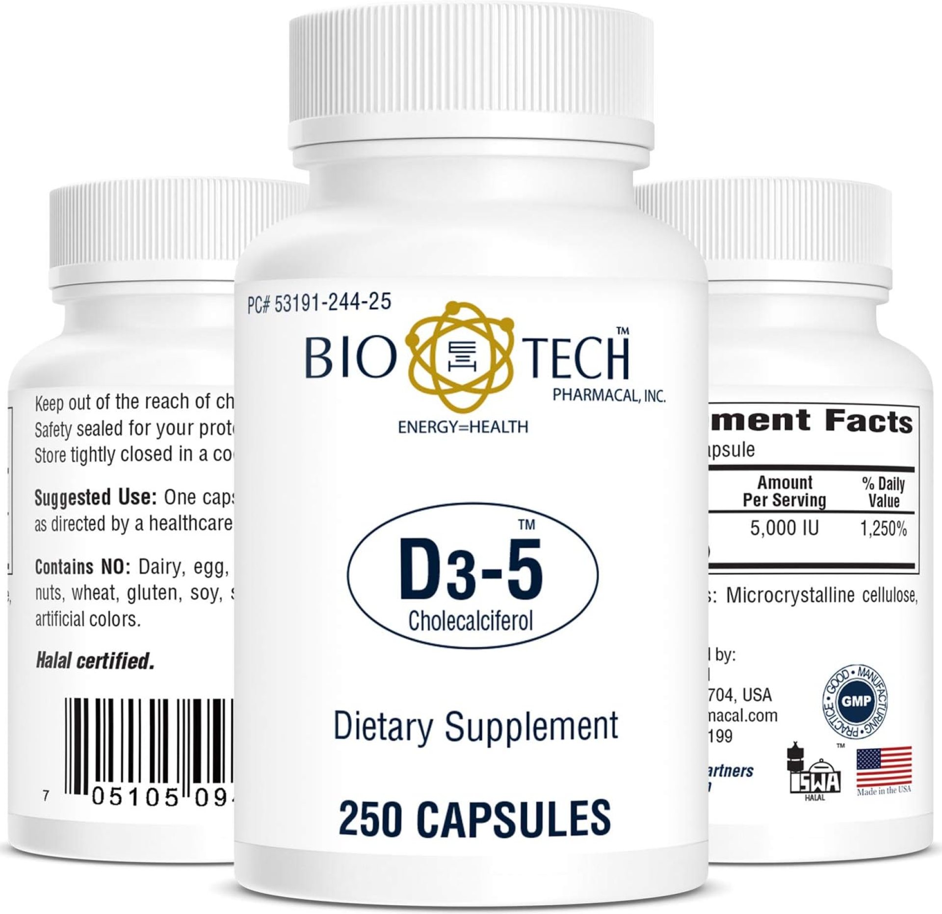 Bio-Tech Pharmacal Vitamin D3 (D3 5k IU, 250 Count) Bio-Tech Pharmacal Vitamin D3 (D3 5k IU, 250 Count)