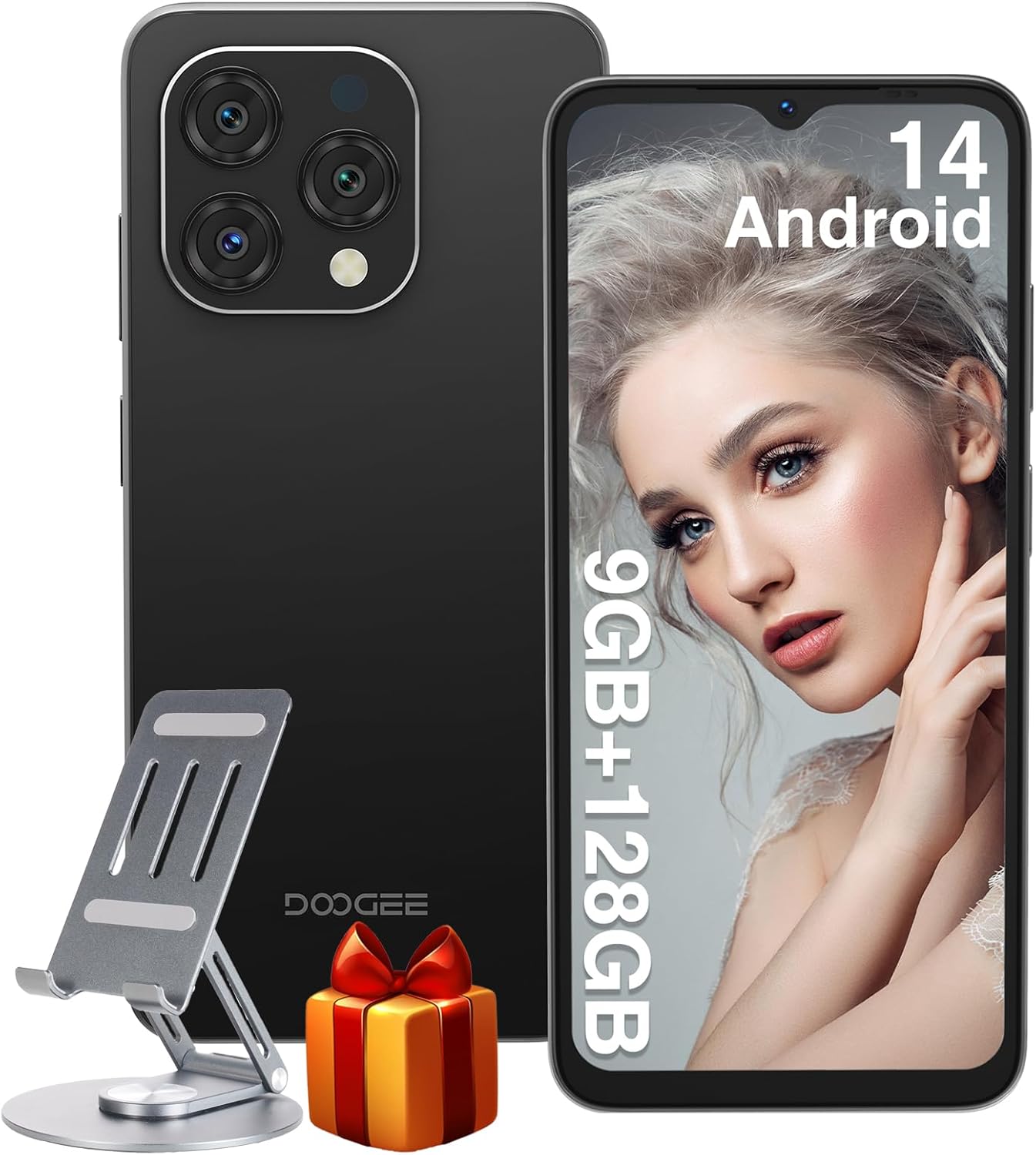 DOOGEE N55 Unlocked Cell Phone(2025), 9GB RAM+128GB ROM/1TB Android Phone, 90Hz+6.56″ HD Android 14 Phone, 5150mAh, Octa Core, 13MP+8MP, 4G Dual SIM,Face Unlock,Widevine L1,OTG, T-Mobile(Black) DOOGEE N55 Unlocked Cell Phone(2025), 9GB RAM+128GB ROM/1TB Android Phone, 90Hz+6.56″ HD Android 14 Phone, 5150mAh, Octa Core, 13MP+8MP, 4G Dual SIM,Face Unlock,Widevine L1,OTG, T-Mobile(Black)