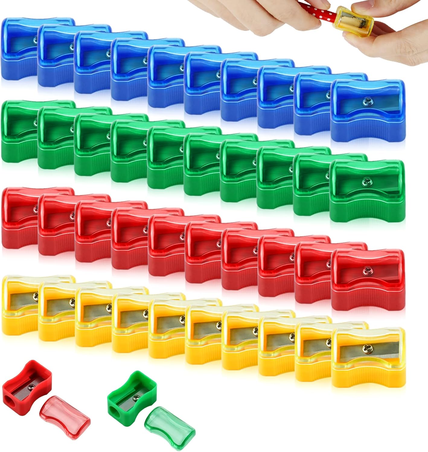 Coloured Plastic Pencil Sharpener – 96 PCS Kids Manual Sharpener with Cap – Mini Handheld with Lid Coloured Plastic Pencil Sharpener – 96 PCS Kids Manual Sharpener with Cap – Mini Handheld with Lid