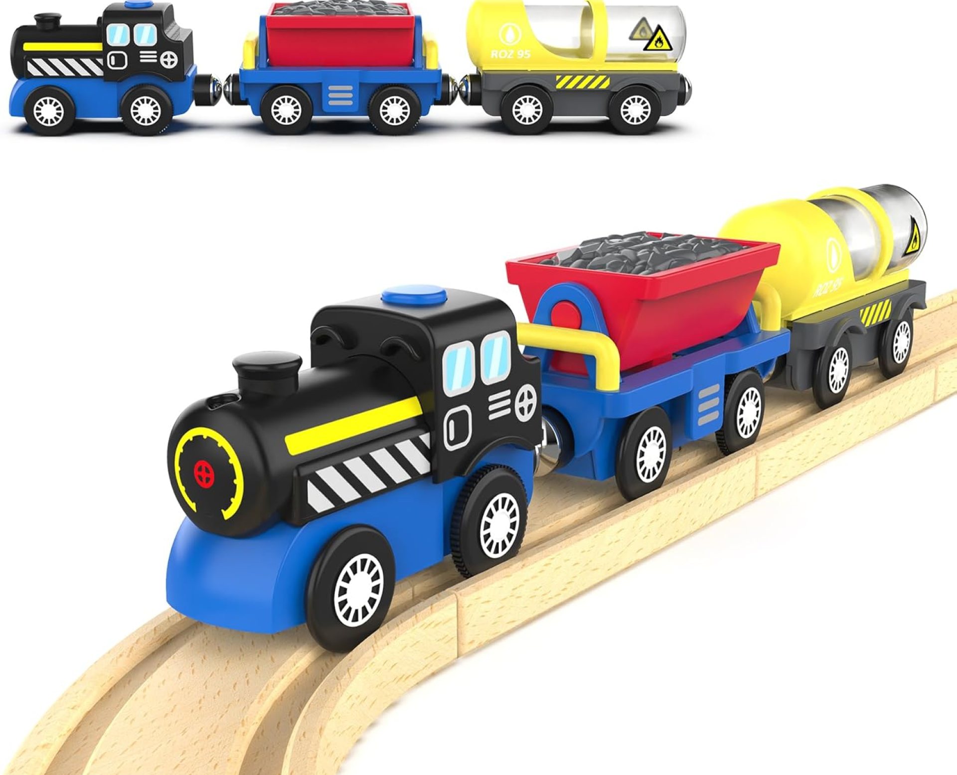 Engineering Train Toy for Kids, Battery Operated Locomotive Train for Wooden Tracks, Powerful Train Compatible with Thomas, Brio, Chuggington Train Set for Toddlers Engineering Train Toy for Kids, Battery Operated Locomotive Train for Wooden Tracks, Powerful Train Compatible with Thomas, Brio, Chuggington Train Set for Toddlers