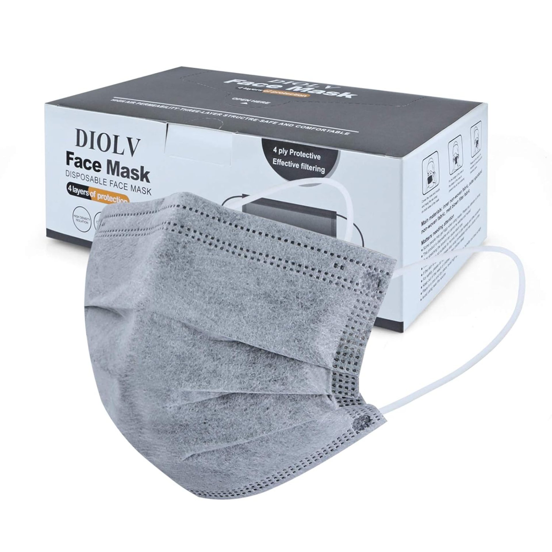 Disposable Face Mask for Adult Mens Breathable Facemask Womens Facial Masks for Indoor Outdoor 50Pcs/Pack Grey Disposable Face Mask for Adult Mens Breathable Facemask Womens Facial Masks for Indoor Outdoor 50Pcs/Pack Grey