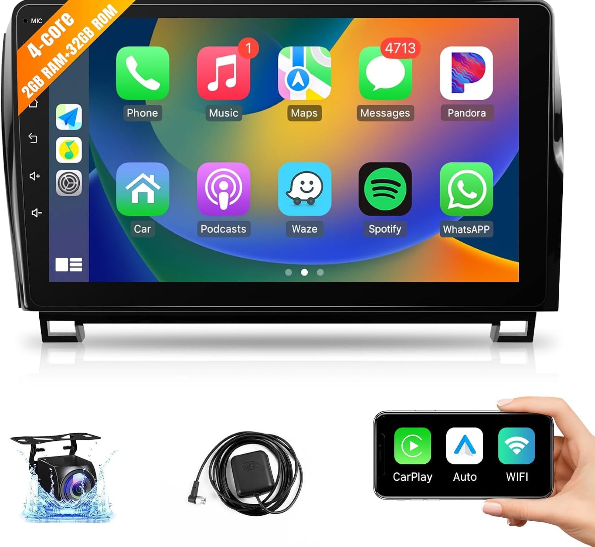Car Stereo Radio for Toyota Tundra 2007-2013 & Toyota Sequoia 2008-2019, Leadfan 10.1″ IPS Touch Screen for Tundra Android Radio Wireless CarPlay Android Auto/Mirror Link/FM/Bluetooth/Rear Camera/SWC Car Stereo Radio for Toyota Tundra 2007-2013 & Toyota Sequoia 2008-2019, Leadfan 10.1″ IPS Touch Screen for Tundra Android Radio Wireless CarPlay Android Auto/Mirror Link/FM/Bluetooth/Rear Camera/SWC