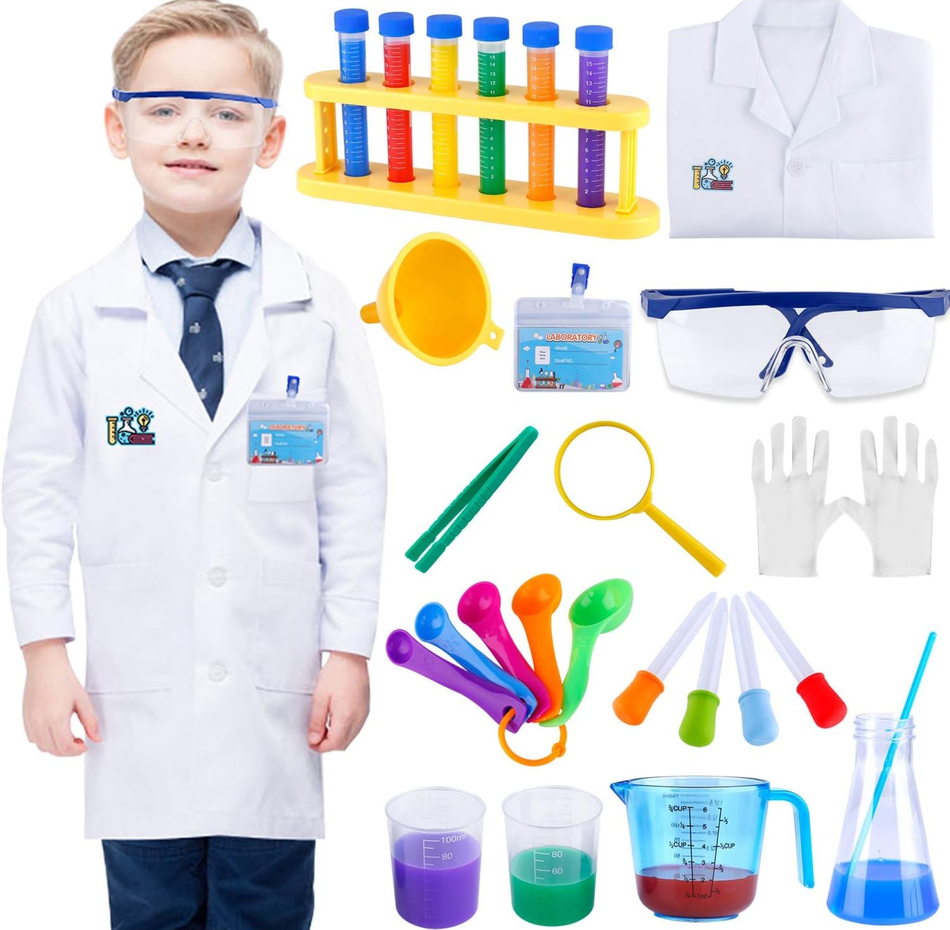 INNOCHEER Kids Science Experiment Kit with Lab Coat Scientist Costume Dress Up and Role Play Toys Gift for Boys Girls Kids Age 6+ Christmas Birthday Party INNOCHEER Kids Science Experiment Kit with Lab Coat Scientist Costume Dress Up and Role Play Toys Gift for Boys Girls Kids Age 6+ Christmas Birthday Party