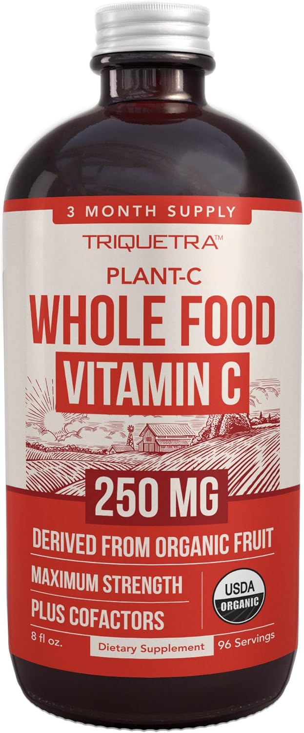 Organic Vitamin C Liquid – 250 mg | Whole Food Vitamin C Supplement from Fruit Plus Absorption Cofactors, Rutin & Citrus Bioflavonoids – Immune & Antioxidant Support, Total Health (96 Servings) Organic Vitamin C Liquid – 250 mg | Whole Food Vitamin C Supplement from Fruit Plus Absorption Cofactors, Rutin & Citrus Bioflavonoids – Immune & Antioxidant Support, Total Health (96 Servings)