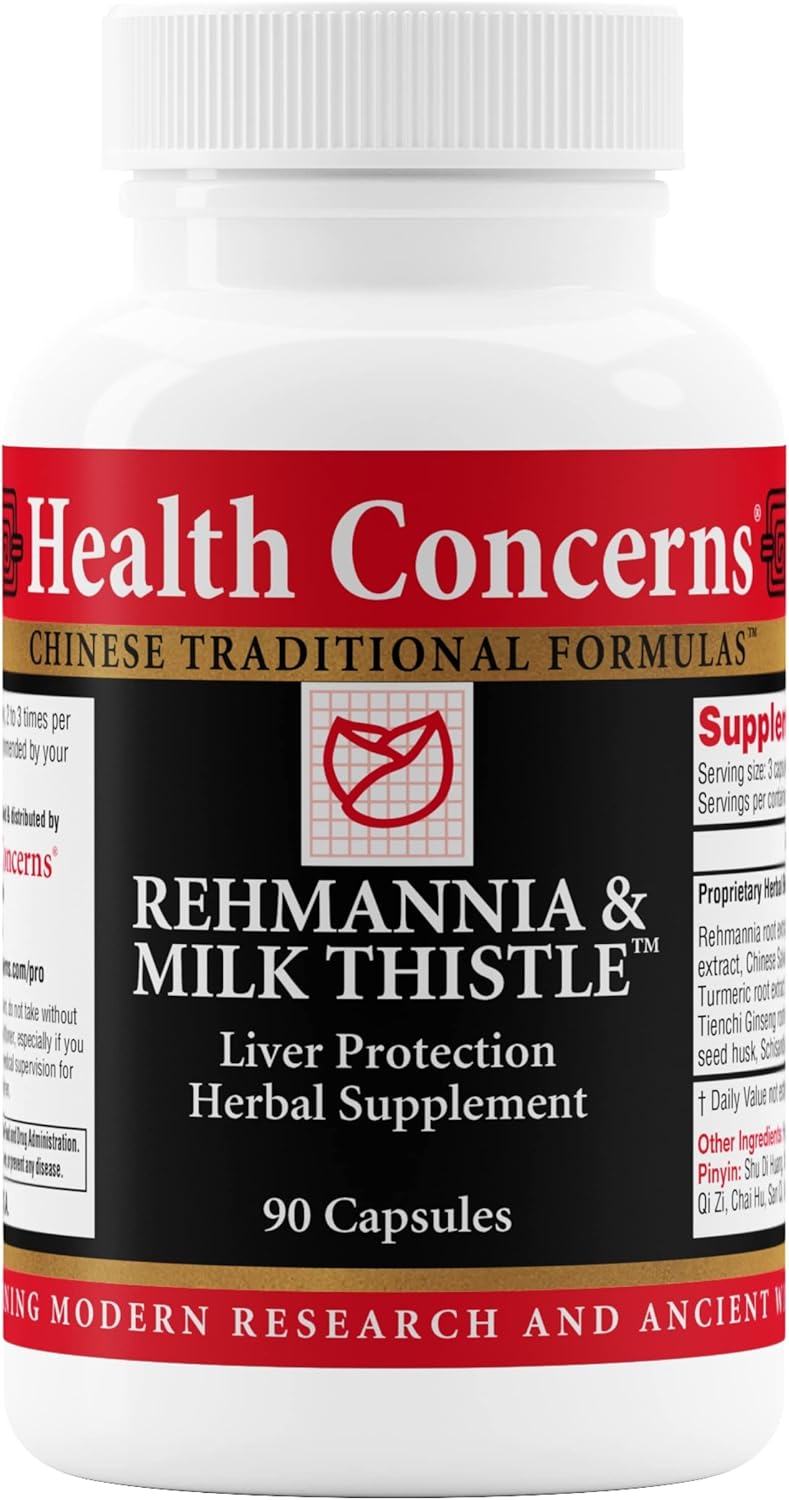 Health Concerns Rehmannia & Milk Thistle – Liver Detox & Kidney Support Supplement – Herbal Liver Cleanse for Blood Circulation, Immune & Cellular Health – Supplement for Men & Women – 90 Capsules Health Concerns Rehmannia & Milk Thistle – Liver Detox & Kidney Support Supplement – Herbal Liver Cleanse for Blood Circulation, Immune & Cellular Health – Supplement for Men & Women – 90 Capsules