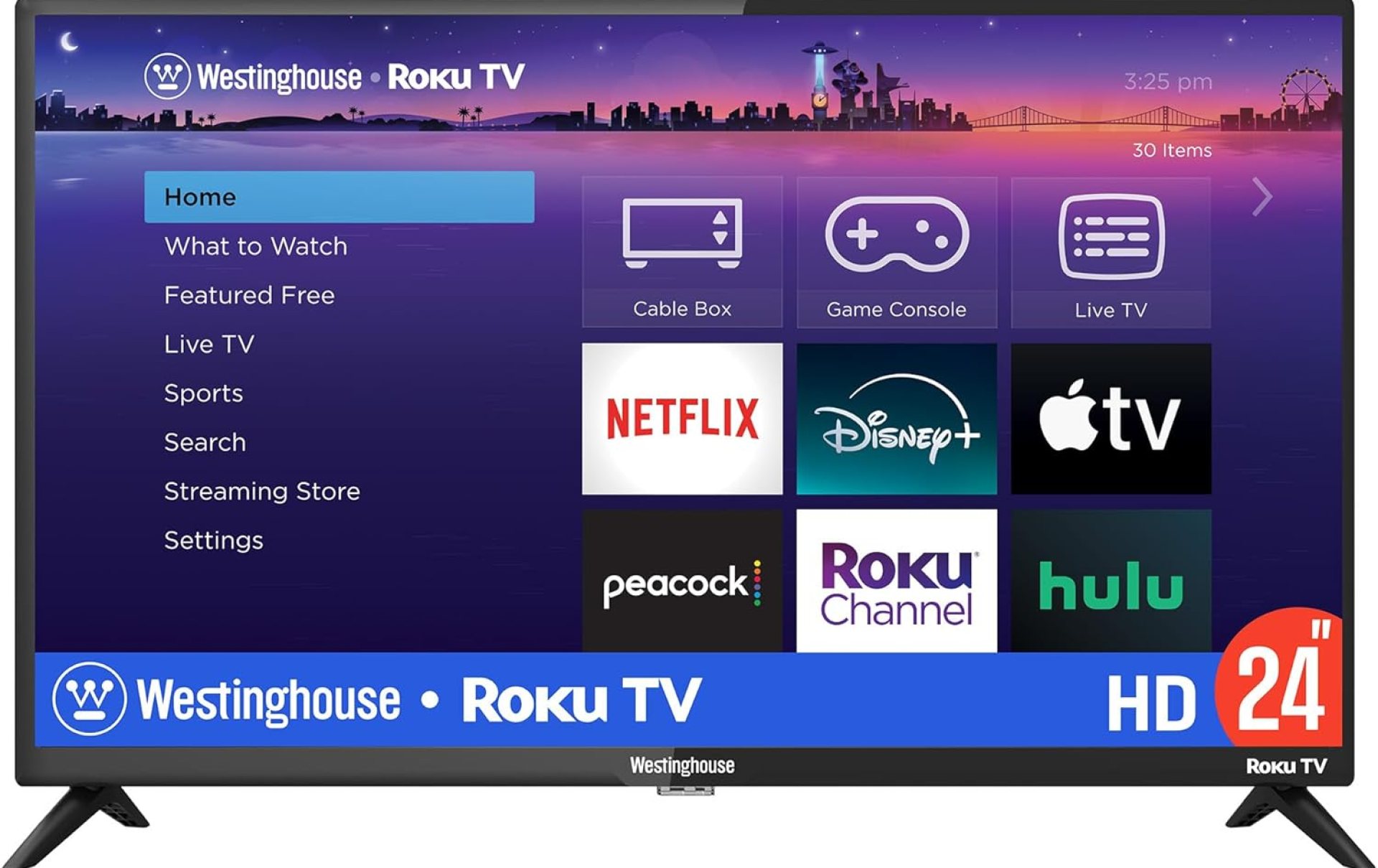 Westinghouse Roku TV – 24 Inch Smart Television, 720P LED HD with Wi-Fi Connectivity and Mobile App, Flat Screen Compatible with Apple Home Kit, Alexa and Google Assistant Westinghouse Roku TV – 24 Inch Smart Television, 720P LED HD with Wi-Fi Connectivity and Mobile App, Flat Screen Compatible with Apple Home Kit, Alexa and Google Assistant