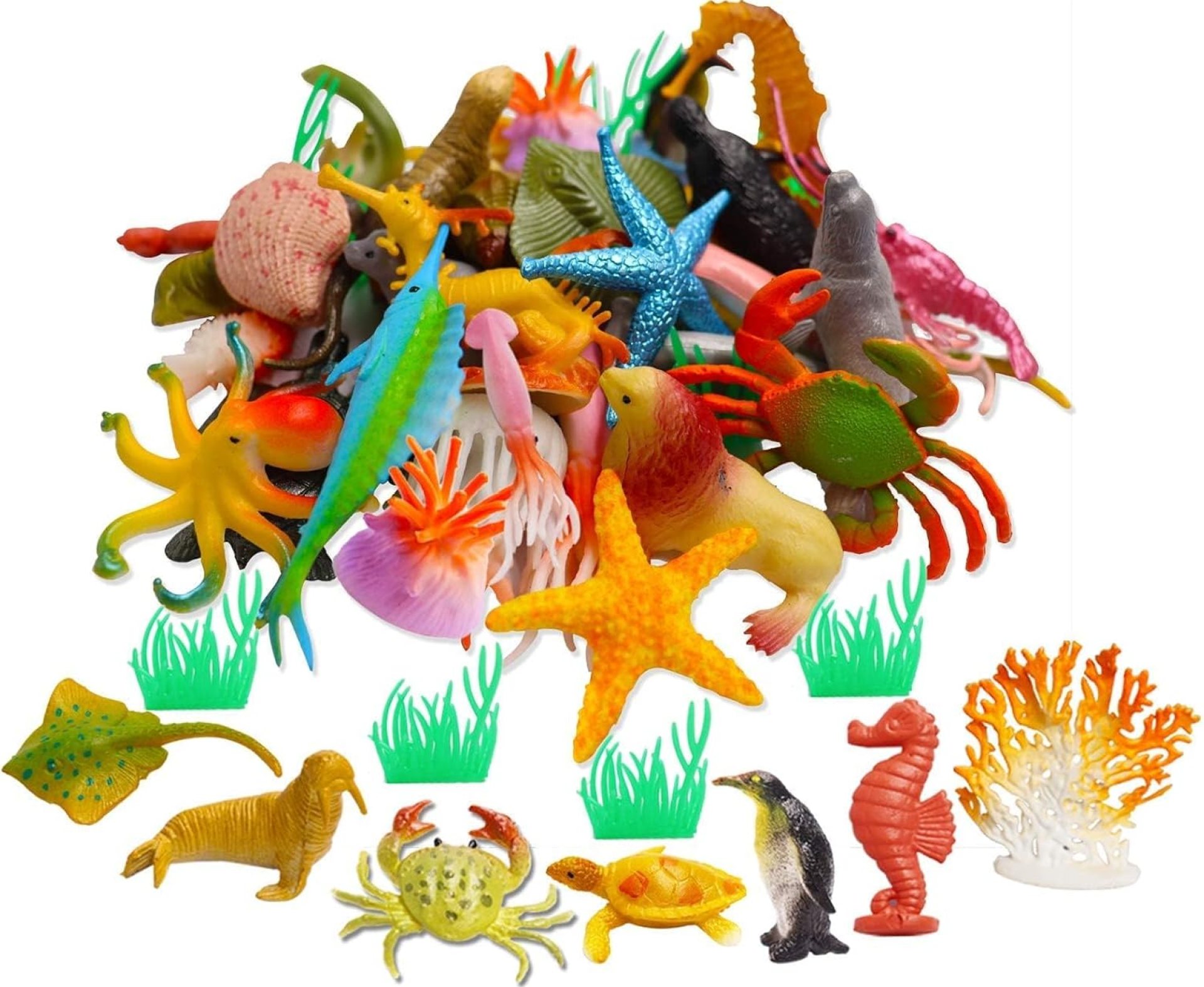 OuMuaMua 42pcs Sea Animal Figure Toys Plastic Small Ocean Animals Realistic Mini Ocean Creature Figure Toys Fake Under The Sea Creatures Bath Figures for Kids Toddlers Preschool Educational Favors OuMuaMua 42pcs Sea Animal Figure Toys Plastic Small Ocean Animals Realistic Mini Ocean Creature Figure Toys Fake Under The Sea Creatures Bath Figures for Kids Toddlers Preschool Educational Favors