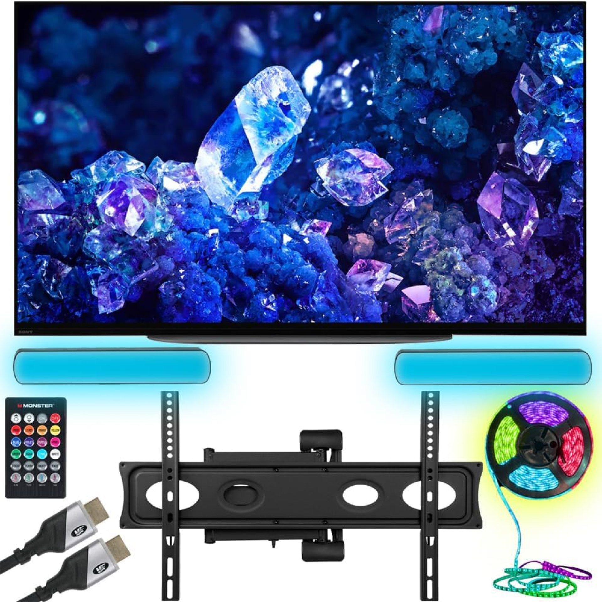 Sony XR48A90K Bravia XR A90K 48″ 4K HDR OLED Smart TV Bundle with Monster TV Full Motion Wall Mount for 32″-70″ with 6 Piece Sound Reactive Lighting Kit Sony XR48A90K Bravia XR A90K 48″ 4K HDR OLED Smart TV Bundle with Monster TV Full Motion Wall Mount for 32″-70″ with 6 Piece Sound Reactive Lighting Kit