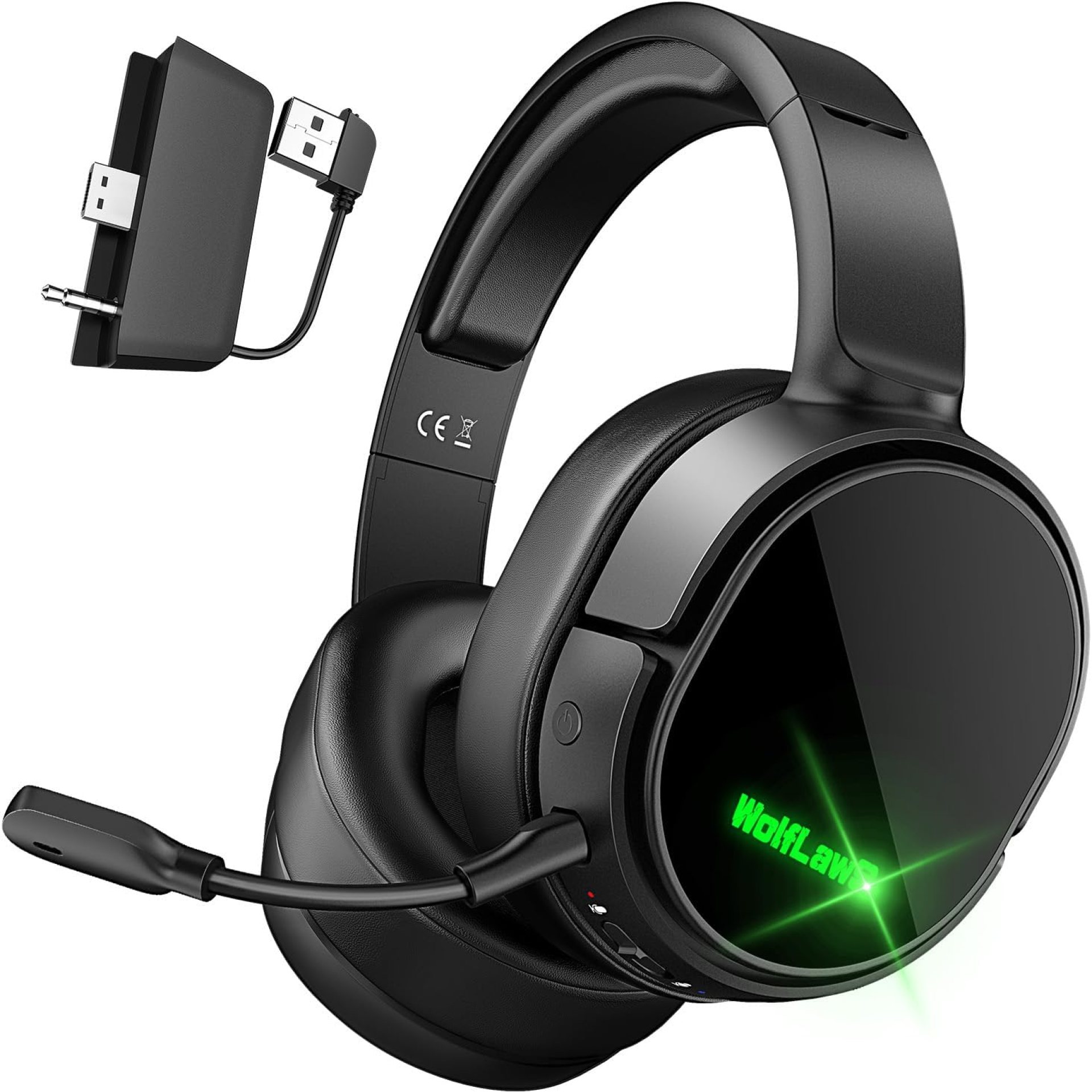 WolfLawS Wireless Gaming Headset for Xbox Series X|S, Xbox One, PS5, PC, Mac, Nintendo Switch, Bluetooth Over Ear Gaming Headphones with Noise Canceling Microphone, Surround Sound, Low Latency WolfLawS Wireless Gaming Headset for Xbox Series X|S, Xbox One, PS5, PC, Mac, Nintendo Switch, Bluetooth Over Ear Gaming Headphones with Noise Canceling Microphone, Surround Sound, Low Latency