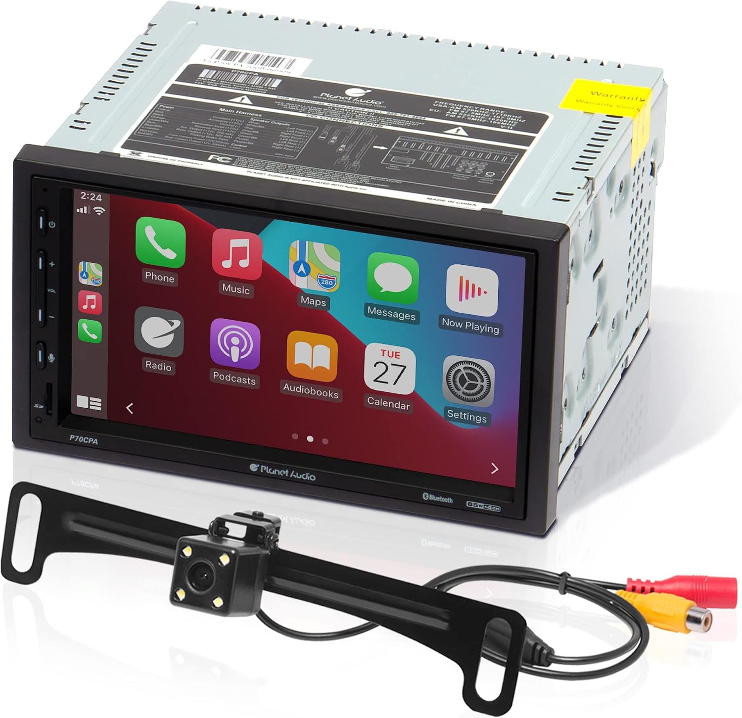 Planet Audio P70CPA-C Car Audio Stereo System – Apple CarPlay, Android Auto, 7 Inch Double Din, Touchscreen, Bluetooth Audio and Hands-Free Calling, No CD Player, Radio Receiver, Backup Camera Planet Audio P70CPA-C Car Audio Stereo System – Apple CarPlay, Android Auto, 7 Inch Double Din, Touchscreen, Bluetooth Audio and Hands-Free Calling, No CD Player, Radio Receiver, Backup Camera