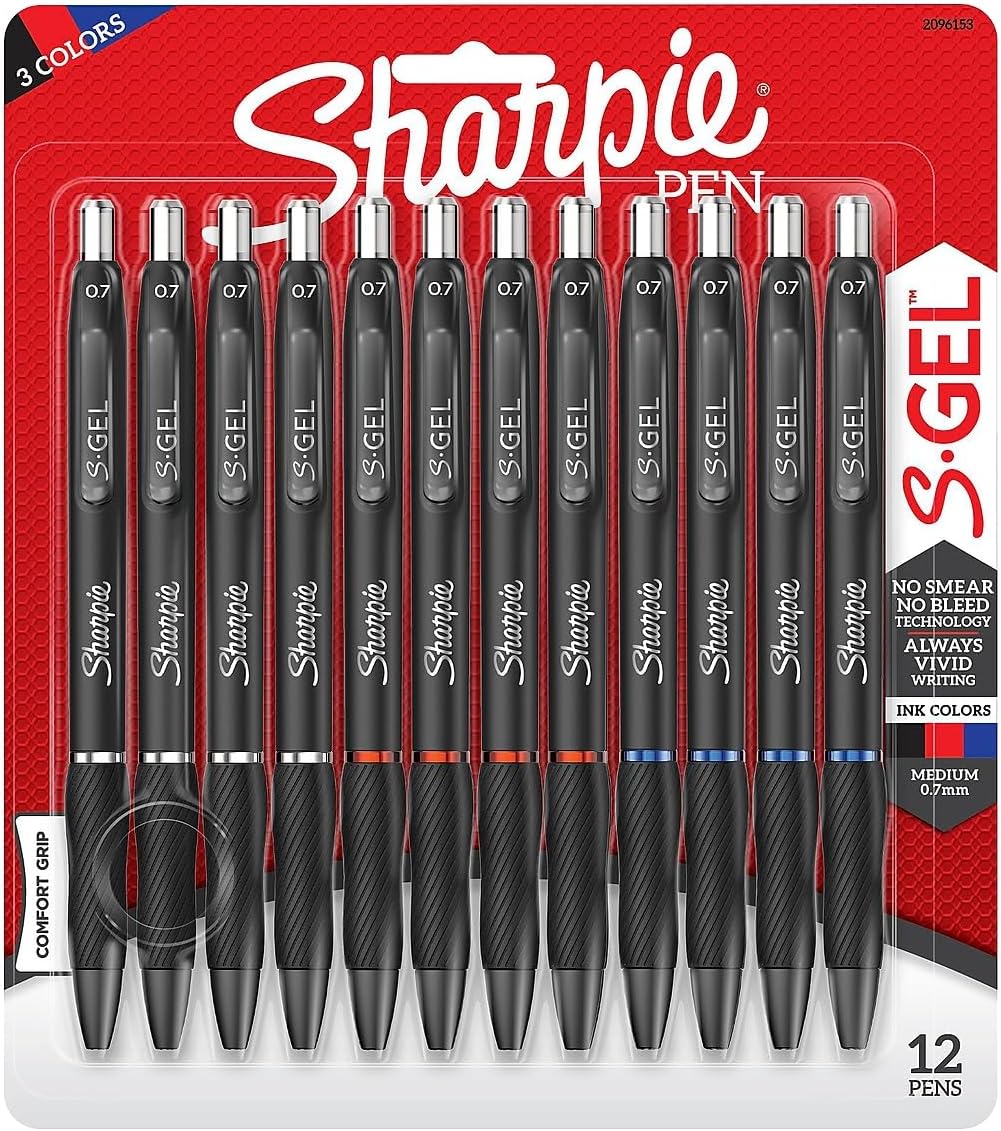 Sharpie S-Gel Gel Pens Writing Drawing Coloring Gel Pens For Journaling Medium Point Pen(0.7Mm) Assorted Colors 12 Count Sharpie S-Gel Gel Pens Writing Drawing Coloring Gel Pens For Journaling Medium Point Pen(0.7Mm) Assorted Colors 12 Count