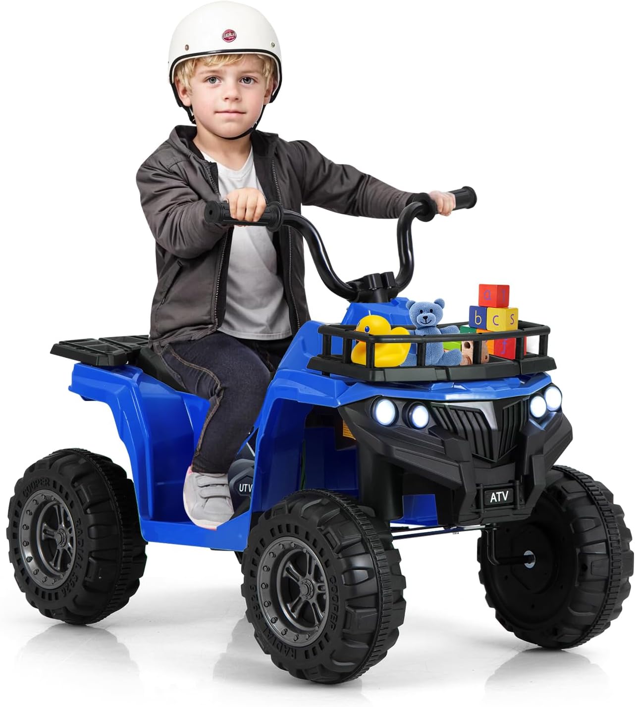 Costzon Kids ATV, 6V Battery Powered Electric Vehicle with Forward/Reverse, Storage Basket, Tread Tires, MP3 & LED Headlights, 4-Wheeler Ride On Toy Car for Boys & Girls 2-5 Years Old (Blue) Costzon Kids ATV, 6V Battery Powered Electric Vehicle with Forward/Reverse, Storage Basket, Tread Tires, MP3 & LED Headlights, 4-Wheeler Ride On Toy Car for Boys & Girls 2-5 Years Old (Blue)