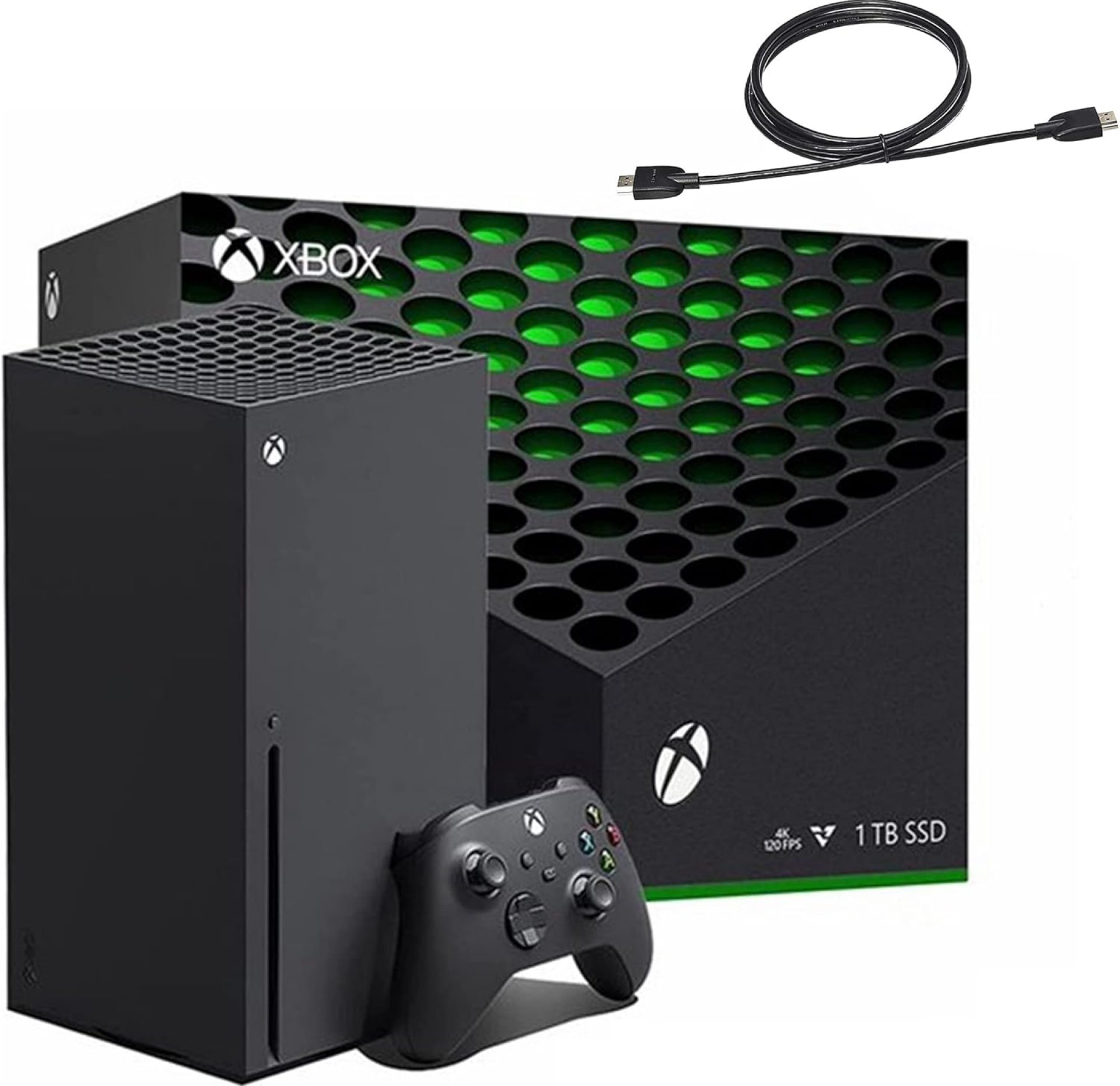 Microsoft Xbox Series X 1TB Gaming Console Console + 1 Wireless Controller – Backward Compatible with Thousands of Games, Fine-Tuned Performance, True 4K Gaming, Up to 120 FPS – HDMI_Cable Microsoft Xbox Series X 1TB Gaming Console Console + 1 Wireless Controller – Backward Compatible with Thousands of Games, Fine-Tuned Performance, True 4K Gaming, Up to 120 FPS – HDMI_Cable