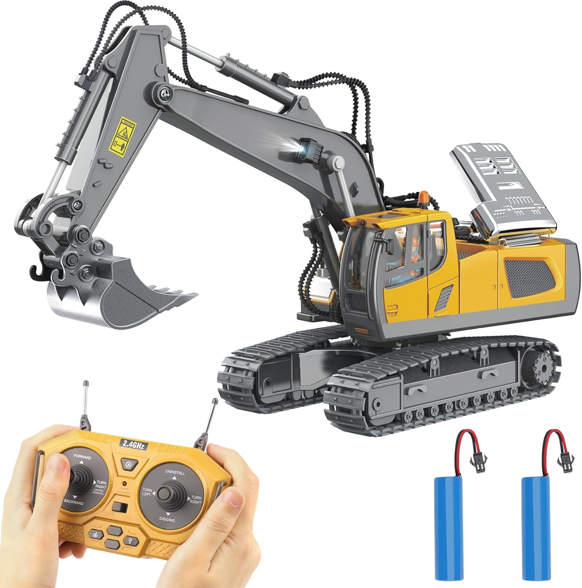 PREPOP Remote Control Excavator Toy for 6-12 yr Boys, Best Birthday Gifts for Kids 4-7 8 9 10 11 Year Old, RC Construction Toys with Metal Shovel, Lights, Sounds 2.4Ghz PREPOP Remote Control Excavator Toy for 6-12 yr Boys, Best Birthday Gifts for Kids 4-7 8 9 10 11 Year Old, RC Construction Toys with Metal Shovel, Lights, Sounds 2.4Ghz