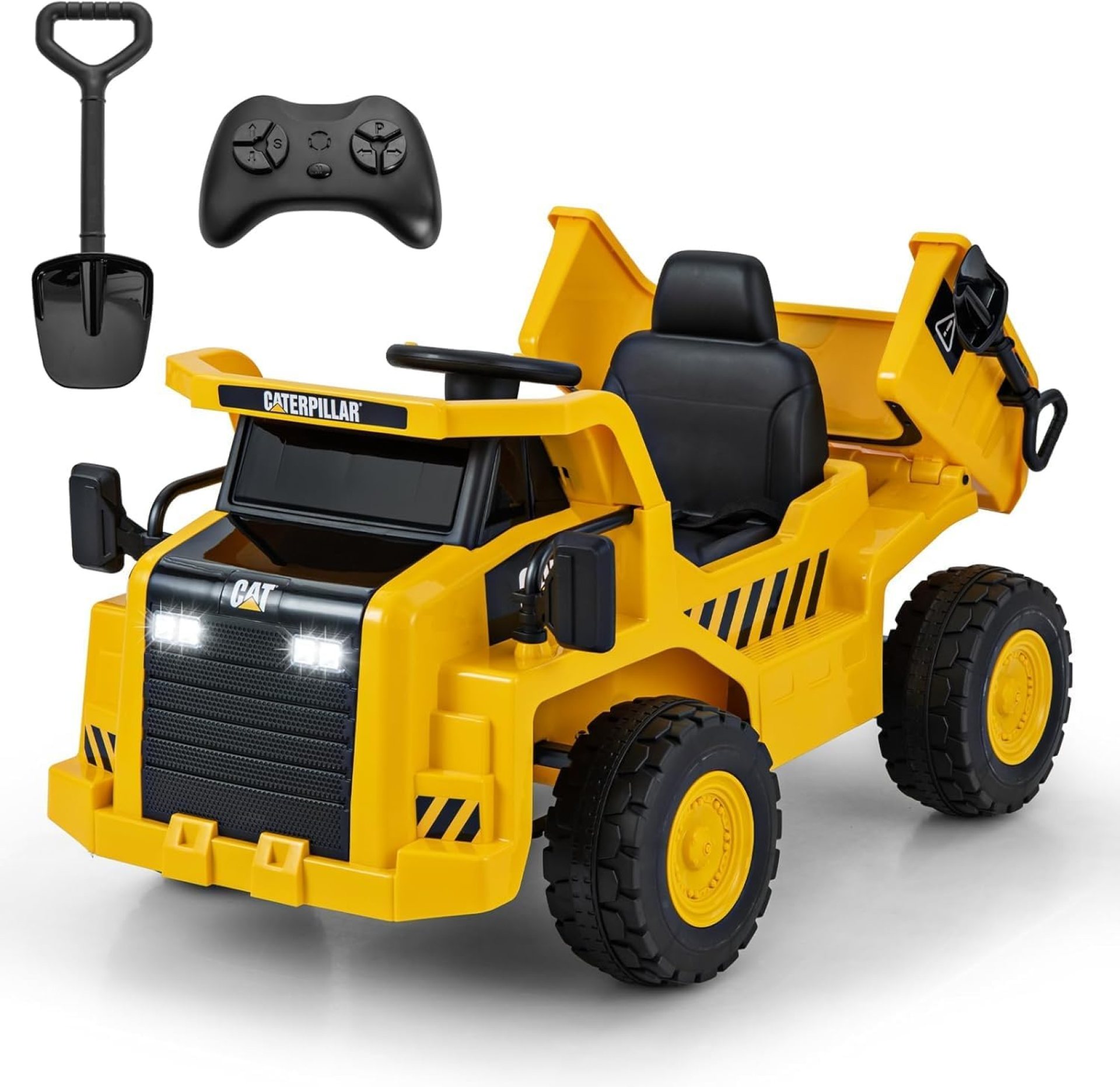 Costzon Ride on Dump Truck, 12V Licensed Caterpillar Kids Electric Vehicle W/Remote Control, Megaphone, Shock Absorbers, Dump Bed, MP3, Ride on Construction Vehicle for Kids, Gift for Boys Girls 3-6 Costzon Ride on Dump Truck, 12V Licensed Caterpillar Kids Electric Vehicle W/Remote Control, Megaphone, Shock Absorbers, Dump Bed, MP3, Ride on Construction Vehicle for Kids, Gift for Boys Girls 3-6
