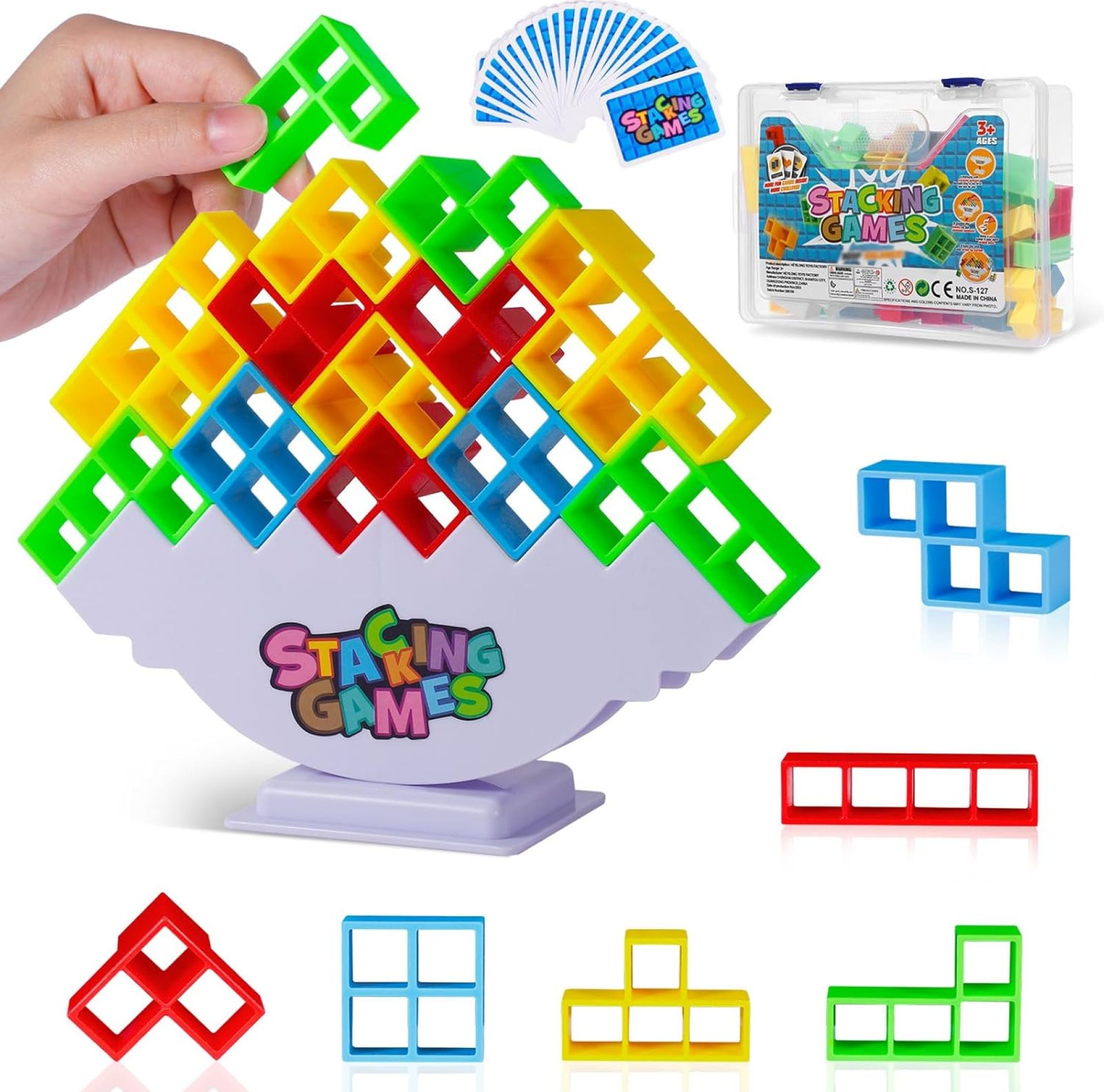 48Pcs Tetra Tower Stacking Blocks Game, Board Games for Families, Parties, Travel and Team Building, Suitable for 1-4 Players Kids & Adults Toys 48Pcs Tetra Tower Stacking Blocks Game, Board Games for Families, Parties, Travel and Team Building, Suitable for 1-4 Players Kids & Adults Toys