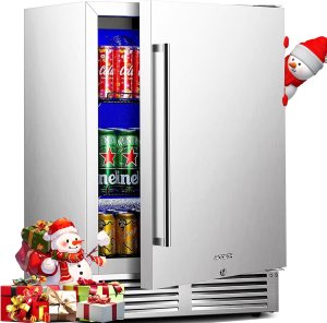 BODEGA 24 inch Outdoor Refrigerator for Patio, Holds 164 Cans Beverage Refrigerator, Under Counter Stainless Steel Cooler, Weatherproof Beer Fridge for Bar, Outdoor Kitchen, Home
