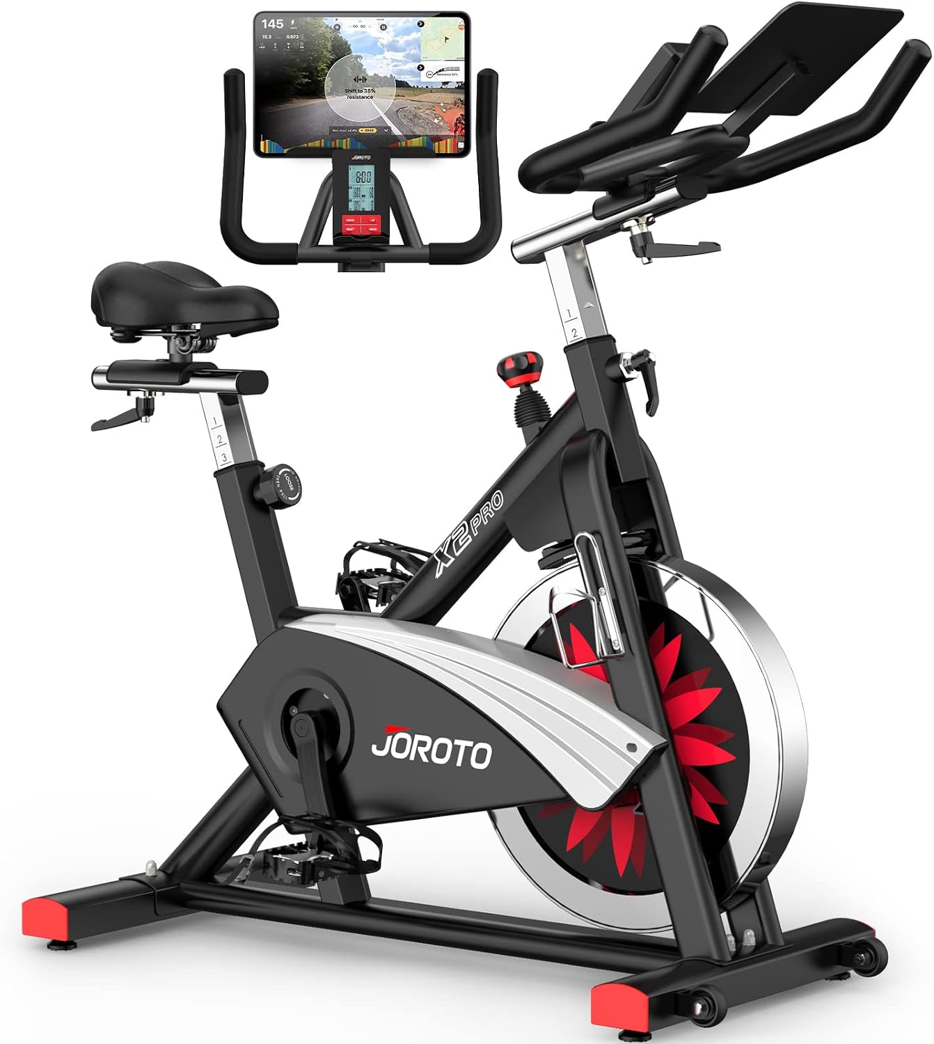 JOROTO X2|X2PRO Exercise Bike, X4S Bluetooth Stationary Indoor Cycling Bike with Readable 100 Levels Magnetic Resistance, Plus 12.6 inch Tablet Bracket Exercise Bikes for Home JOROTO X2|X2PRO Exercise Bike, X4S Bluetooth Stationary Indoor Cycling Bike with Readable 100 Levels Magnetic Resistance, Plus 12.6 inch Tablet Bracket Exercise Bikes for Home
