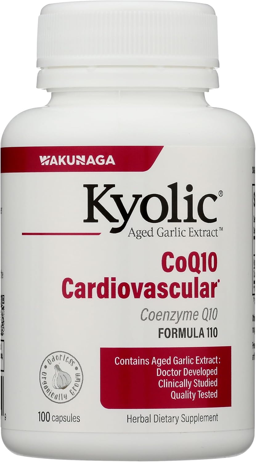 Kyolic Aged Garlic Extract Formula 110 CoQ10 Cardiovascular, 100 Capsules Kyolic Aged Garlic Extract Formula 110 CoQ10 Cardiovascular, 100 Capsules