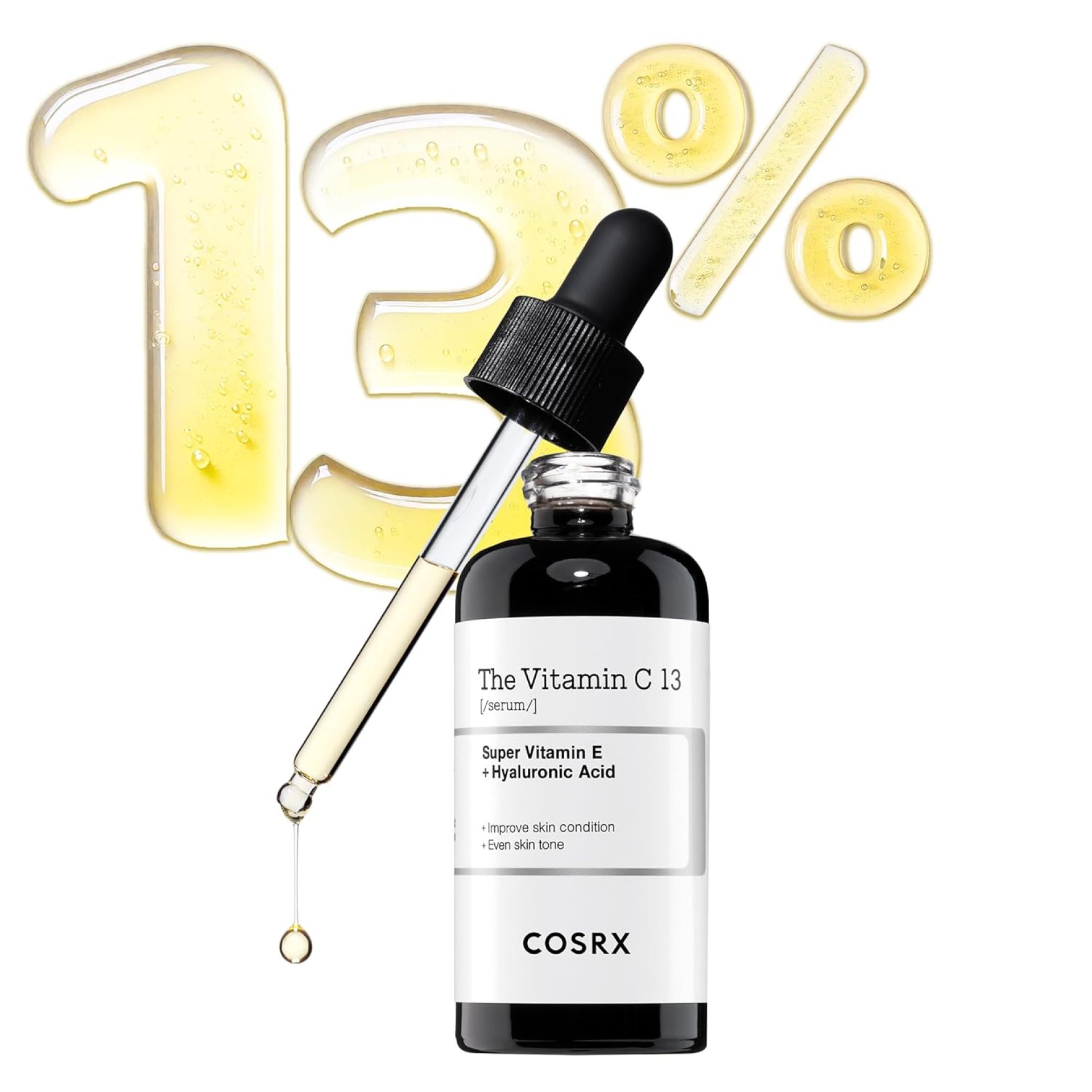 COSRX Pure Vitamin C 13% Serum with Vitamin E & Hyaluronic Acid, Hydrating Facial Serum for Fine Lines, Uneven Skin Tone & Dull Skin, 0.67fl.oz/20ml, Korean Skin Care COSRX Pure Vitamin C 13% Serum with Vitamin E & Hyaluronic Acid, Hydrating Facial Serum for Fine Lines, Uneven Skin Tone & Dull Skin, 0.67fl.oz/20ml, Korean Skin Care