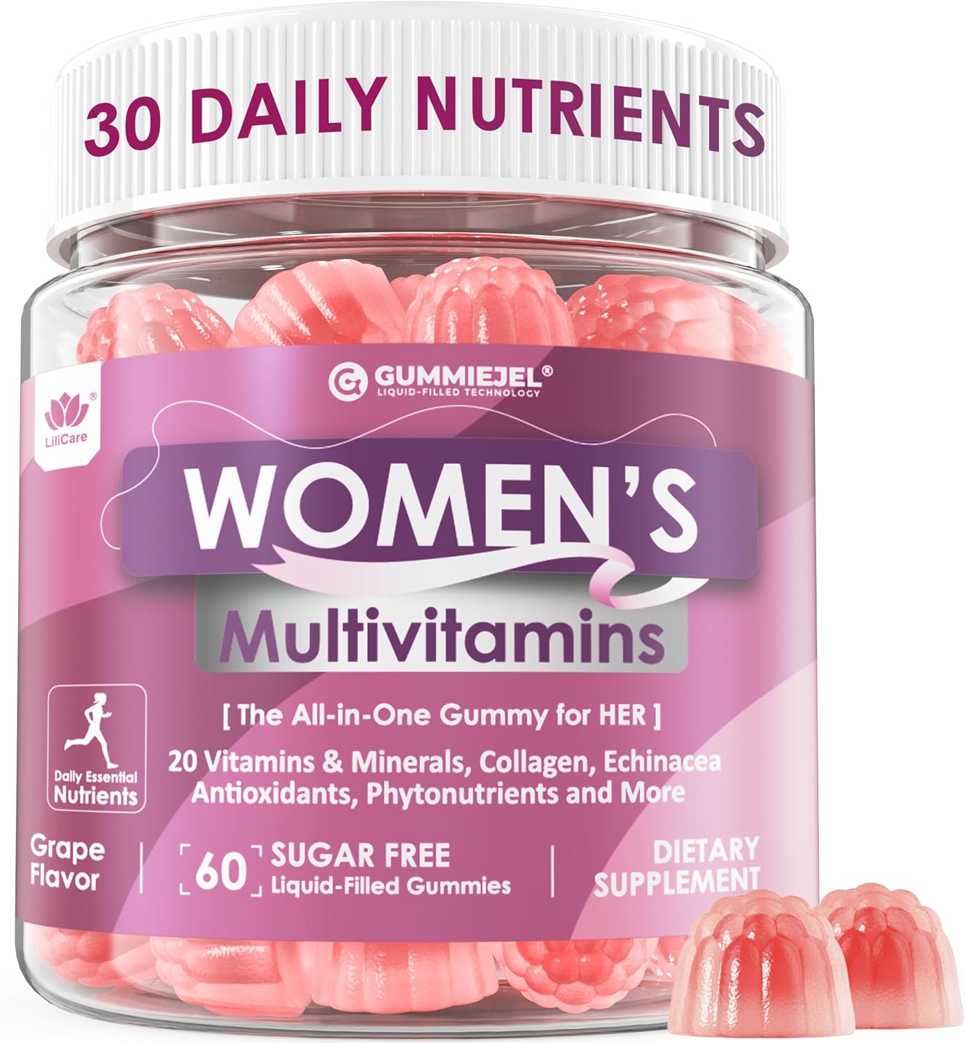 Womens Multivitamin Gummy with Iron, Biotin 2500mcg, Collagen, Keratin, Daily Vitamins A C D E Folate, B Complex, Methylated Multivitamin for Women Support Energy, Beauty, Immune, Sugar Free, 60 Count Womens Multivitamin Gummy with Iron, Biotin 2500mcg, Collagen, Keratin, Daily Vitamins A C D E Folate, B Complex, Methylated Multivitamin for Women Support Energy, Beauty, Immune, Sugar Free, 60 Count