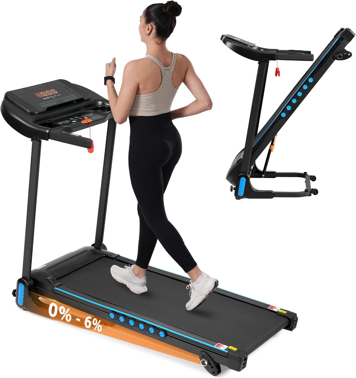 Treadmills for Home, 3.0 HP Hydraulic Folding Treadmill with Incline, Treadmill 10 MPH for Running Walking with 350LBS Weight Capacity, Small Space Running Machine with Charge Station Treadmills for Home, 3.0 HP Hydraulic Folding Treadmill with Incline, Treadmill 10 MPH for Running Walking with 350LBS Weight Capacity, Small Space Running Machine with Charge Station