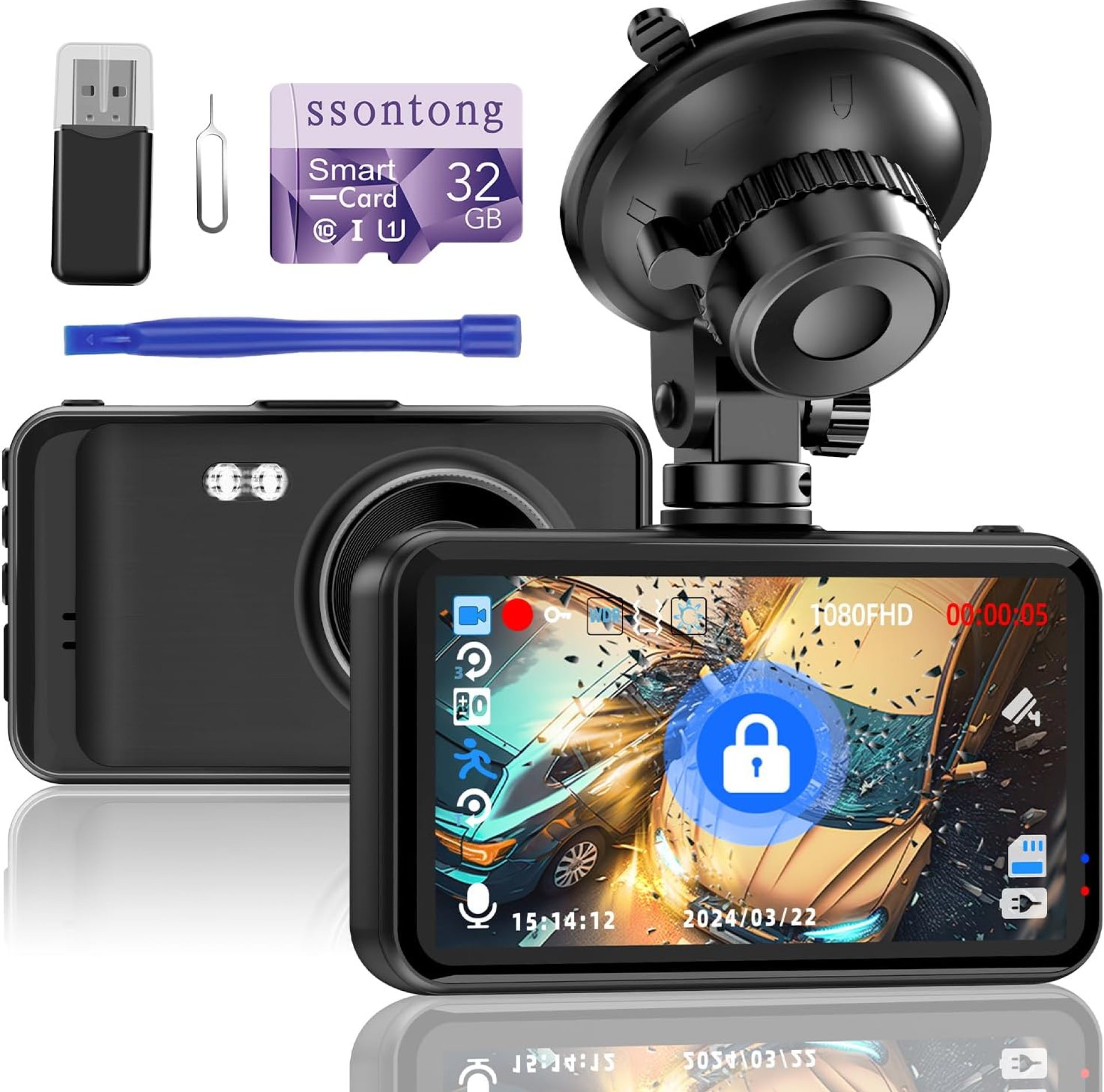 Dash Cam, Dash Camera for Cars 1080P FHD Dashcam DVR Car Camera Dash Cam Front W/ 32GB Card,Night Vision,170°Wide Angle 3”IPS Screen Dash Camera Loop Recording G-Sensor Motion Detection Parking Mode Dash Cam, Dash Camera for Cars 1080P FHD Dashcam DVR Car Camera Dash Cam Front W/ 32GB Card,Night Vision,170°Wide Angle 3”IPS Screen Dash Camera Loop Recording G-Sensor Motion Detection Parking Mode