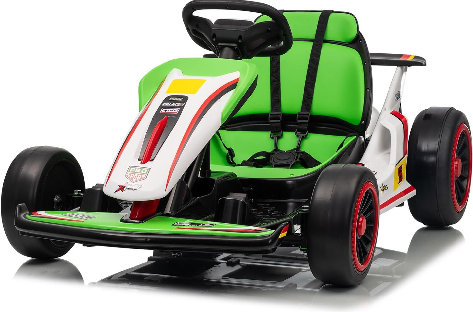24V Kid Go Kart, 7AH Battery Powered Electric Vehicle, w/150 * 2 Motors, Drifting Car, Soft Start, Music, Horn Honking and Safety Belt, Gift for Kids Age 6-12 Years Old, Green 24V Kid Go Kart, 7AH Battery Powered Electric Vehicle, w/150 * 2 Motors, Drifting Car, Soft Start, Music, Horn Honking and Safety Belt, Gift for Kids Age 6-12 Years Old, Green