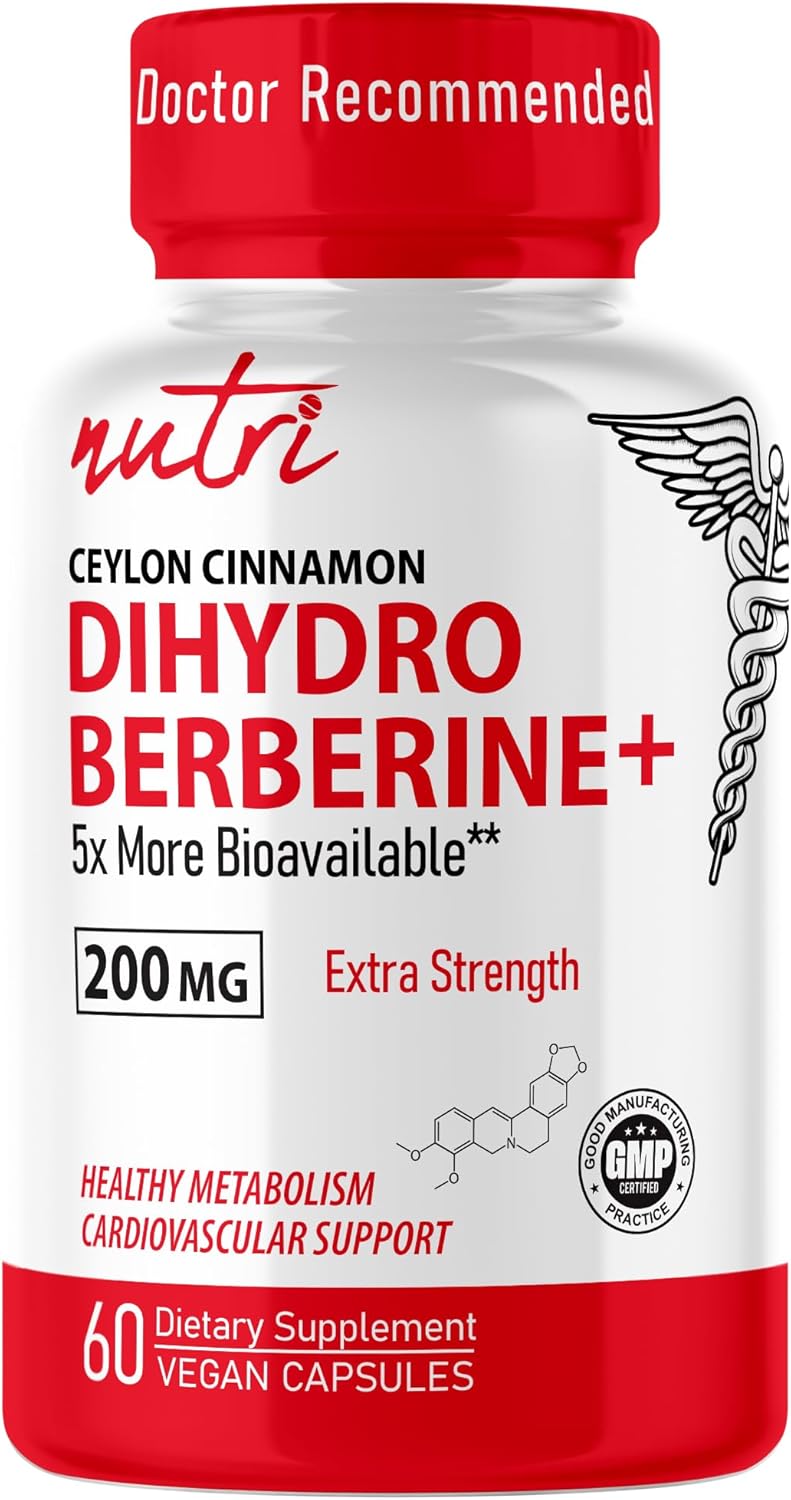 Nature’s Fusions Dihydroberberine Supplement 200mg 60 Capsules – with Ceylon Cinnamon, 5X More Effective Than Regular Berberine HCL – Nutri Supplements Nature’s Fusions Dihydroberberine Supplement 200mg 60 Capsules – with Ceylon Cinnamon, 5X More Effective Than Regular Berberine HCL – Nutri Supplements