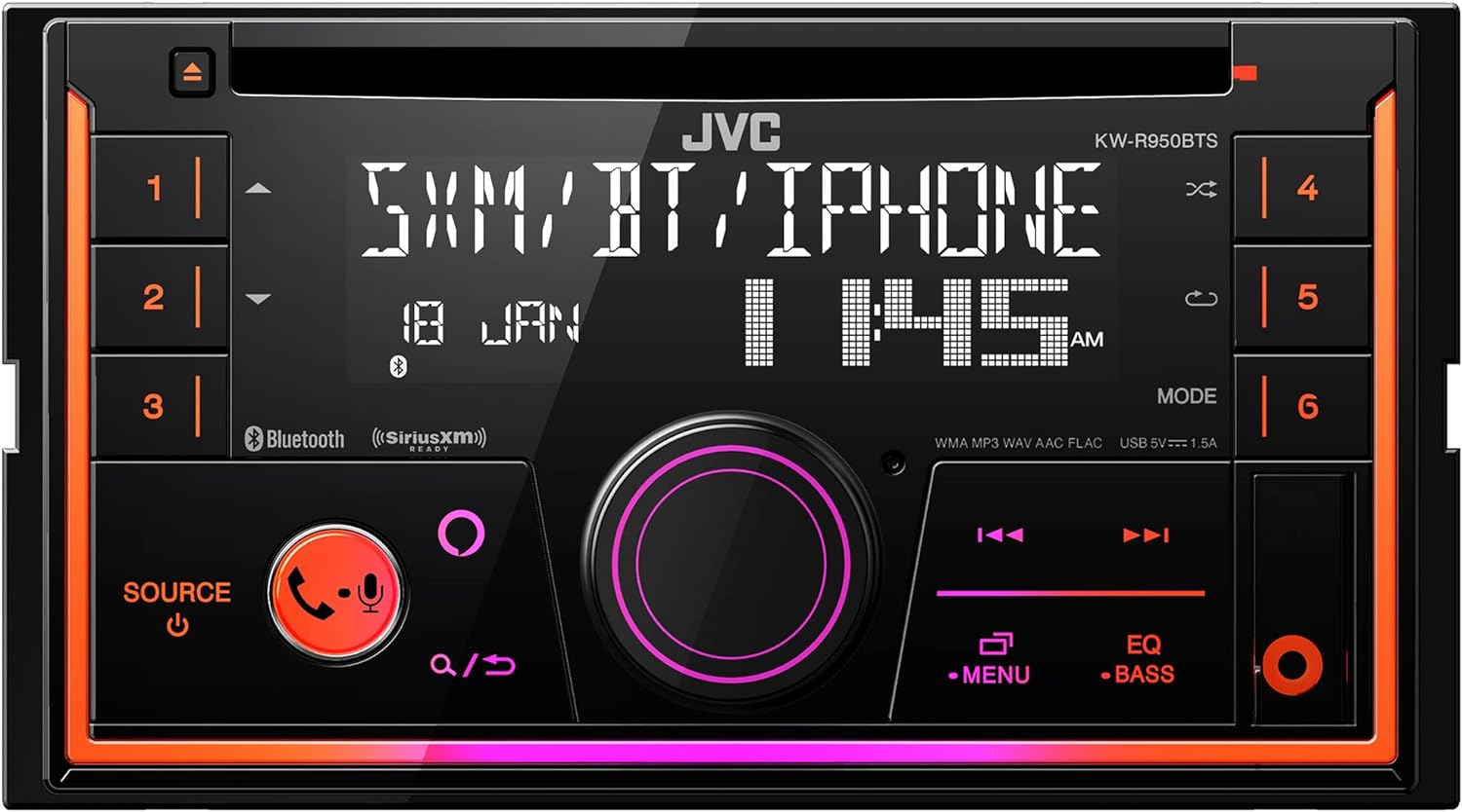 JVC KW-R950BTS Bluetooth Car Stereo Receiver with USB Port – LCD Display – AM/FM Radio – MP3 Player – Double DIN – 13-Band EQ (Black) JVC KW-R950BTS Bluetooth Car Stereo Receiver with USB Port – LCD Display – AM/FM Radio – MP3 Player – Double DIN – 13-Band EQ (Black)